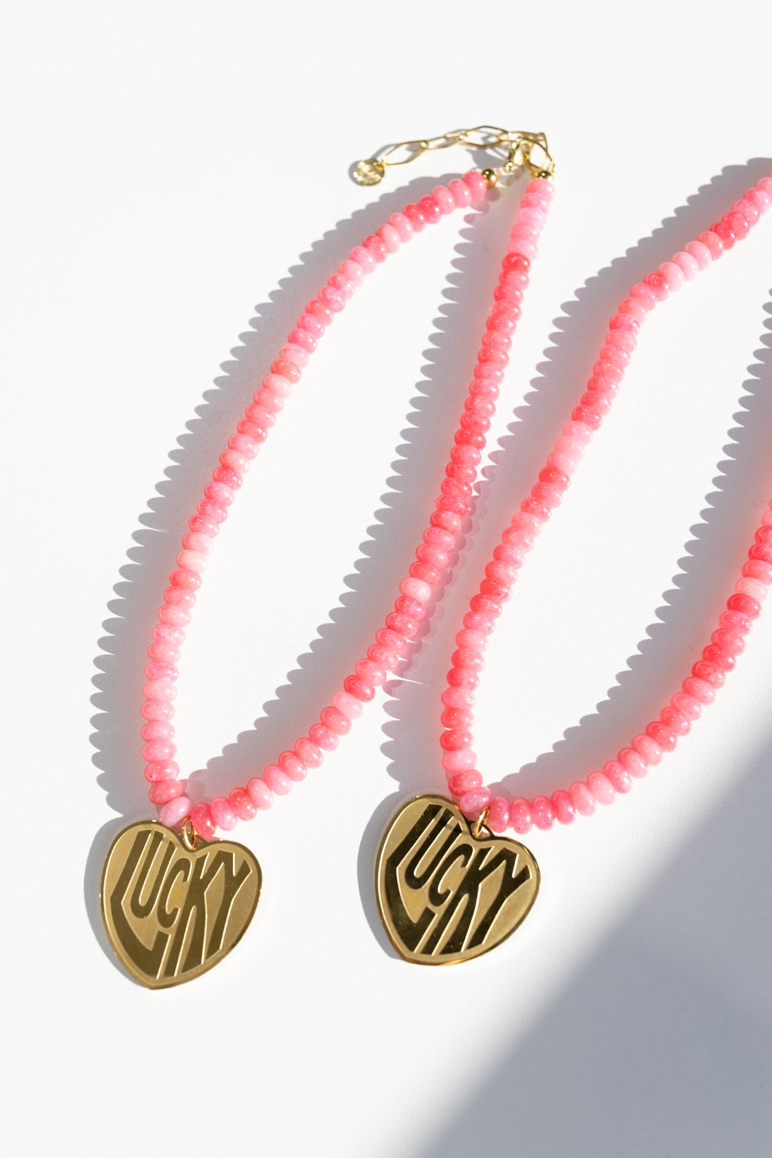 Lucky In Love Stone Necklace - Pink