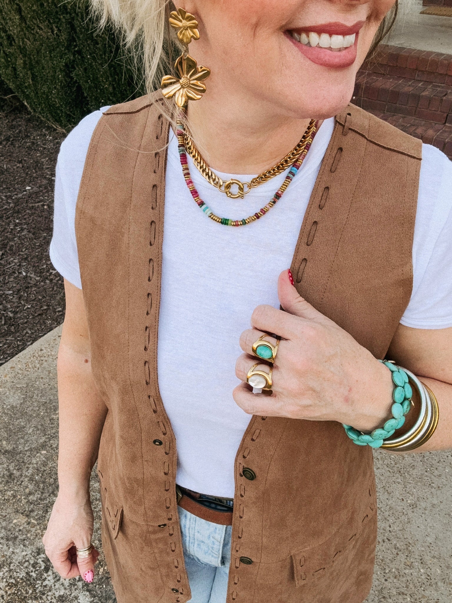 Joan Multi Color Beaded Stone Necklace || Choose Color