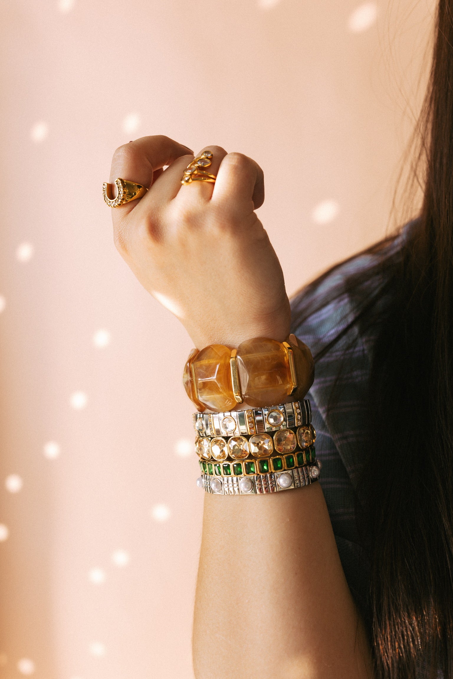 Emma Stretch Bracelet - Light Tortoise