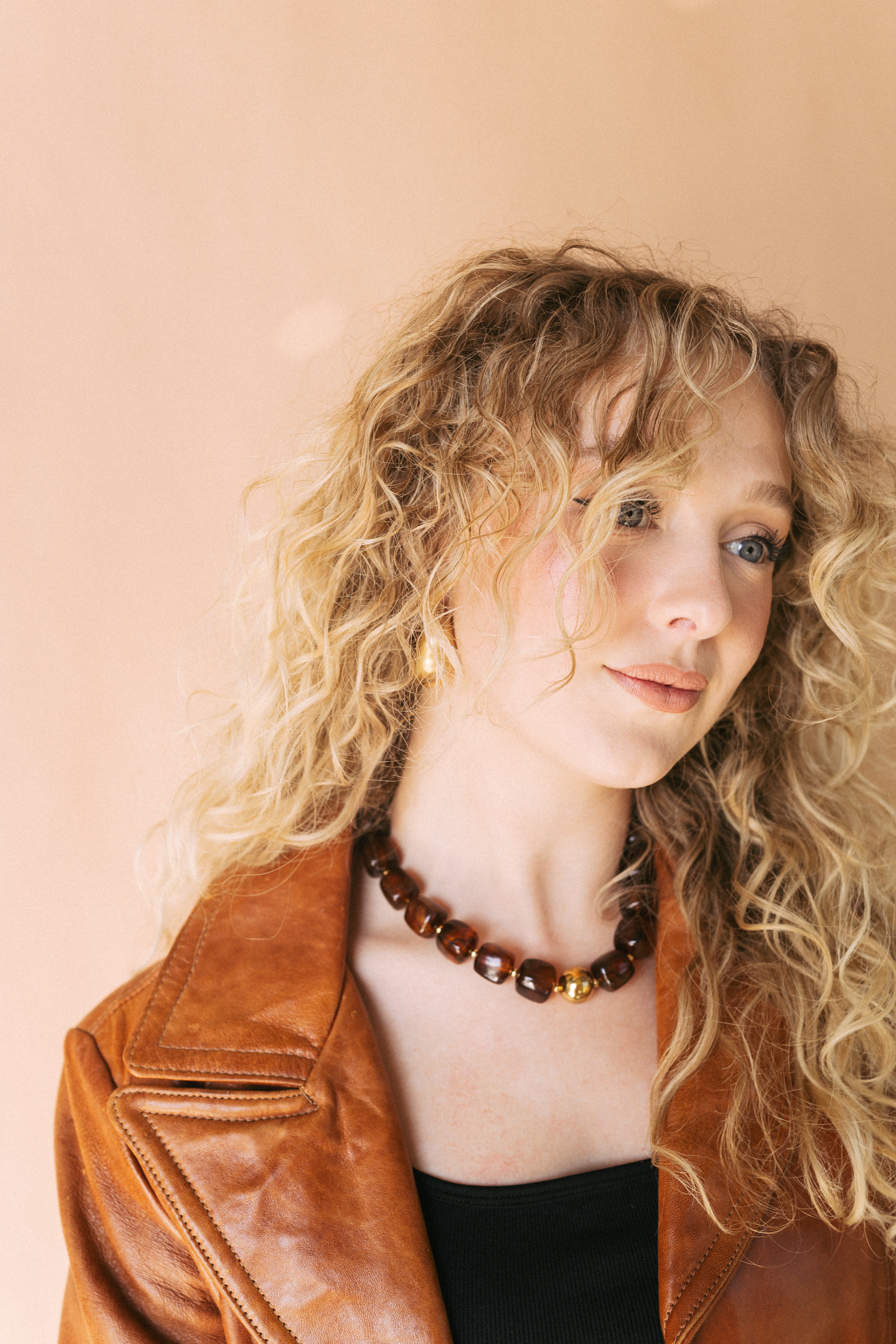 Noemi Chunky Beaded Necklace - Tortoise