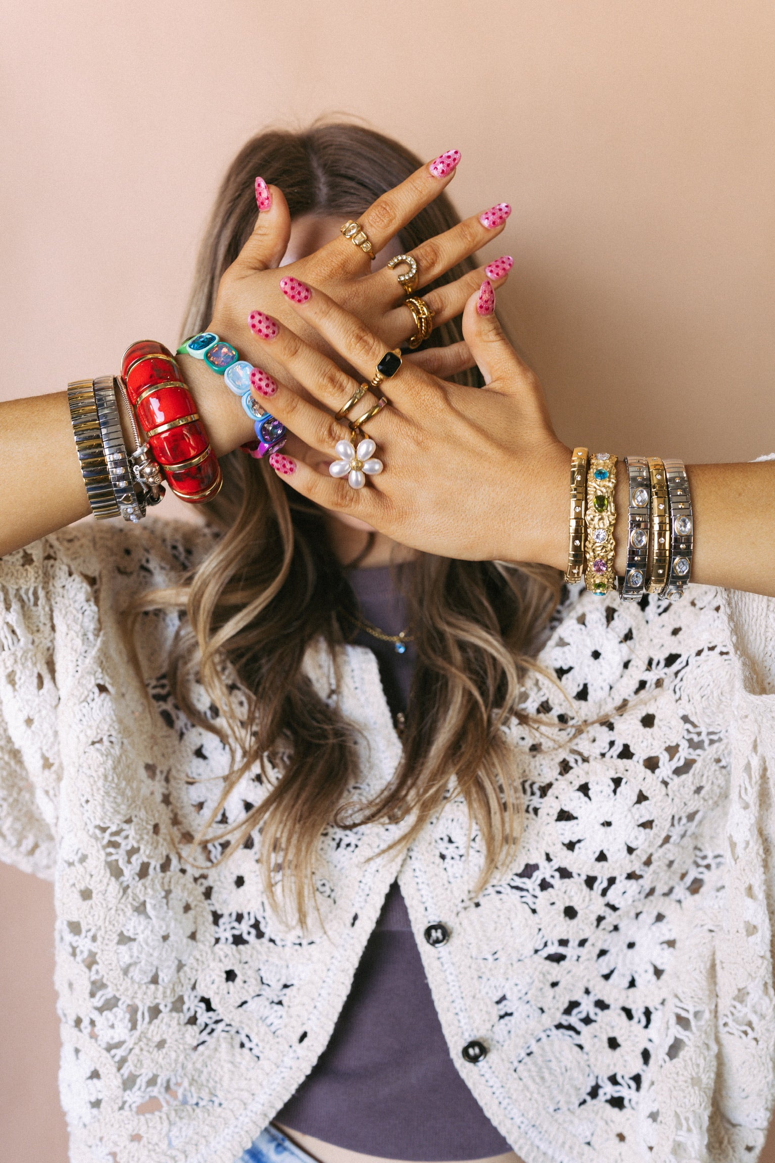 Bibi Stretch Bracelet - Red