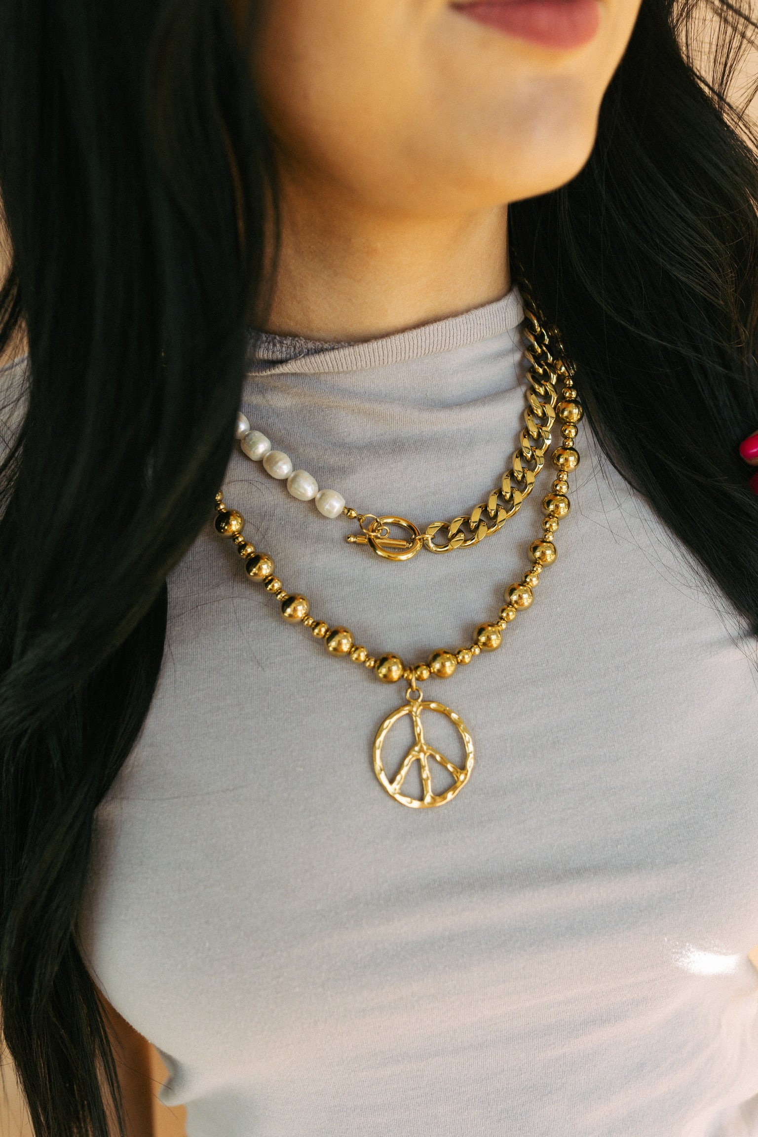 Keepin The Peace Necklace - Gold