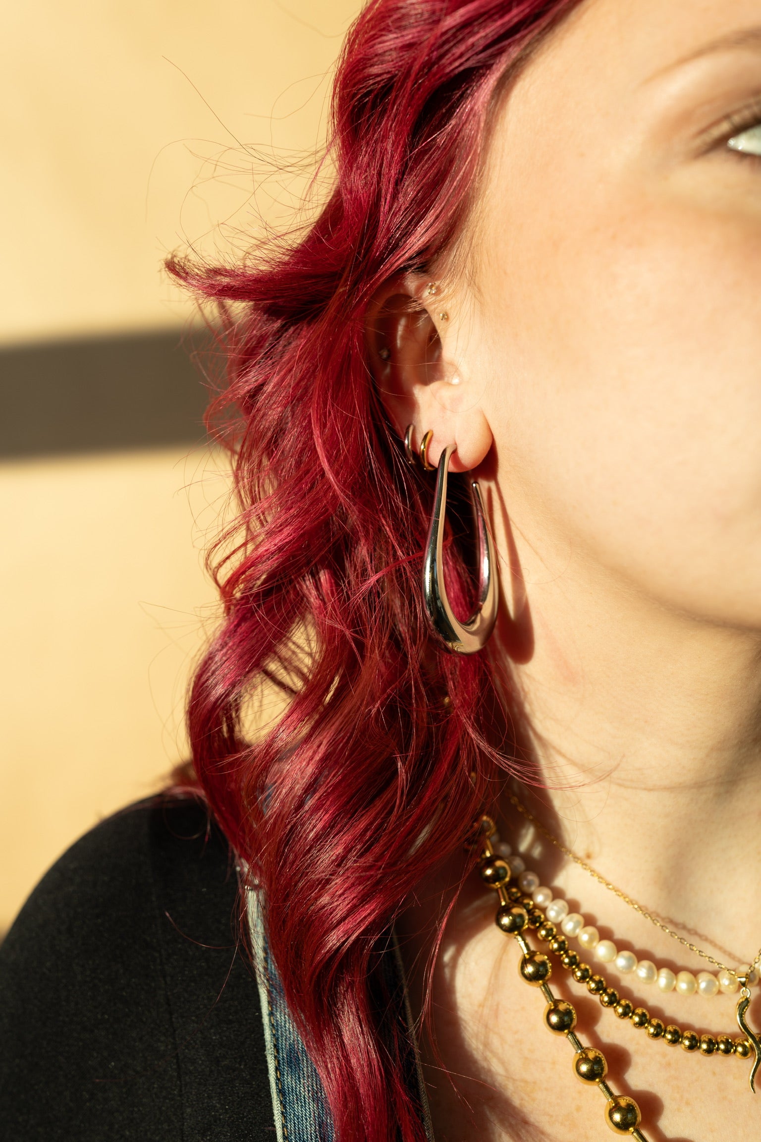 Edfina Large Hoop Earrings || Choose Color