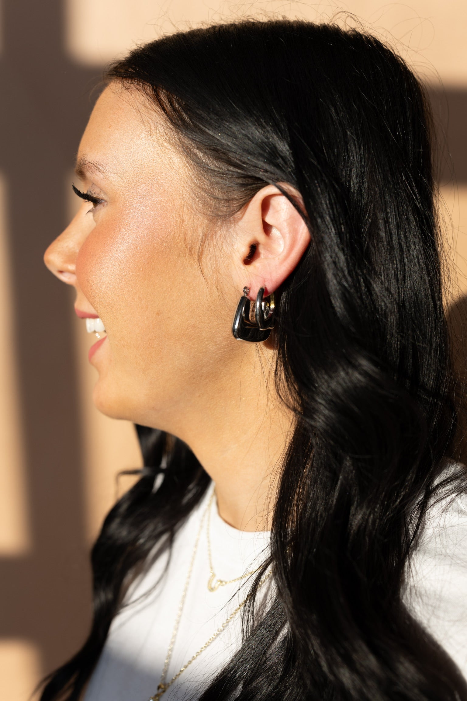 Edma Silver U-Hoop Earrings