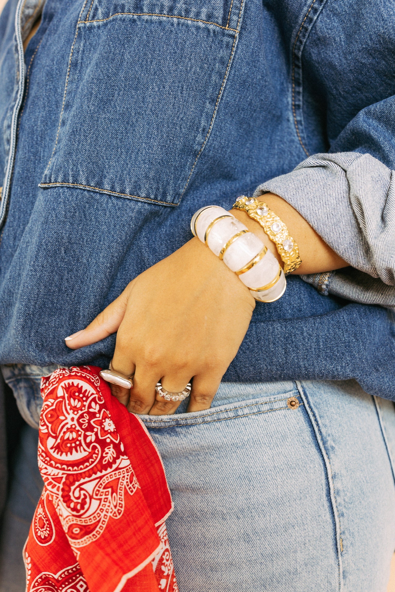 Bibi Stretch Bracelet - White