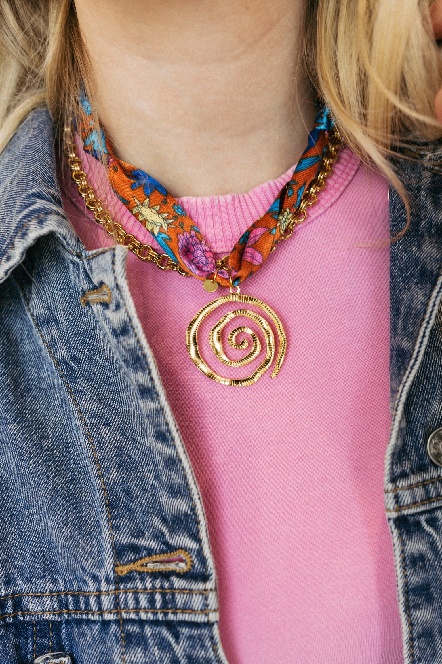 Callie Charm Scarf Necklace