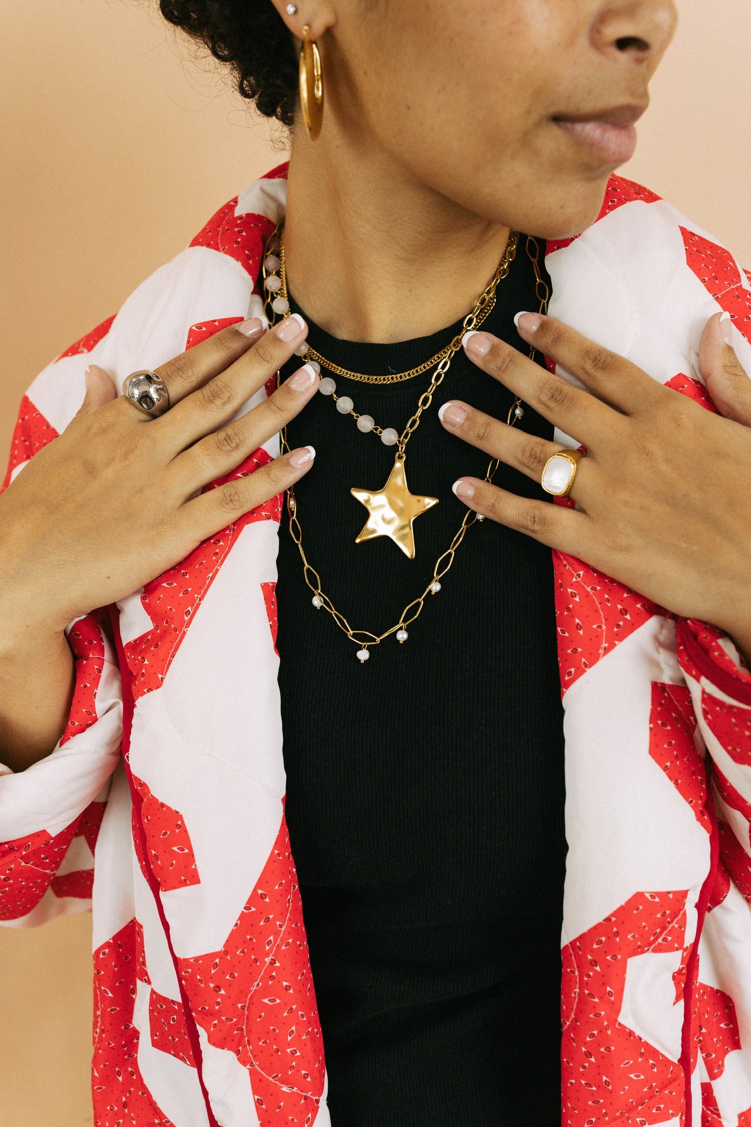 Starry Beaded Chain Necklace