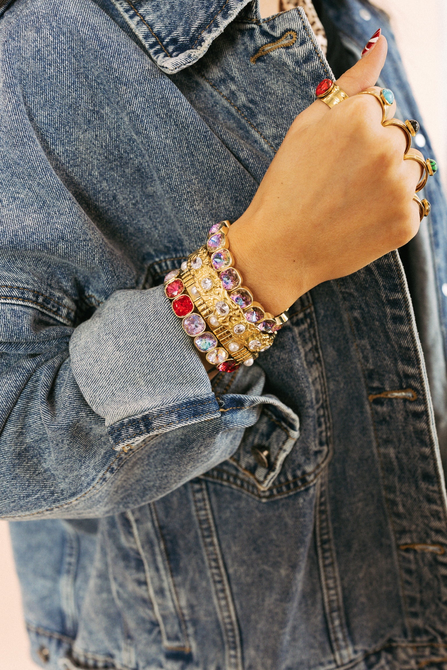 Icon Hammered Bracelet Cuff - Gold