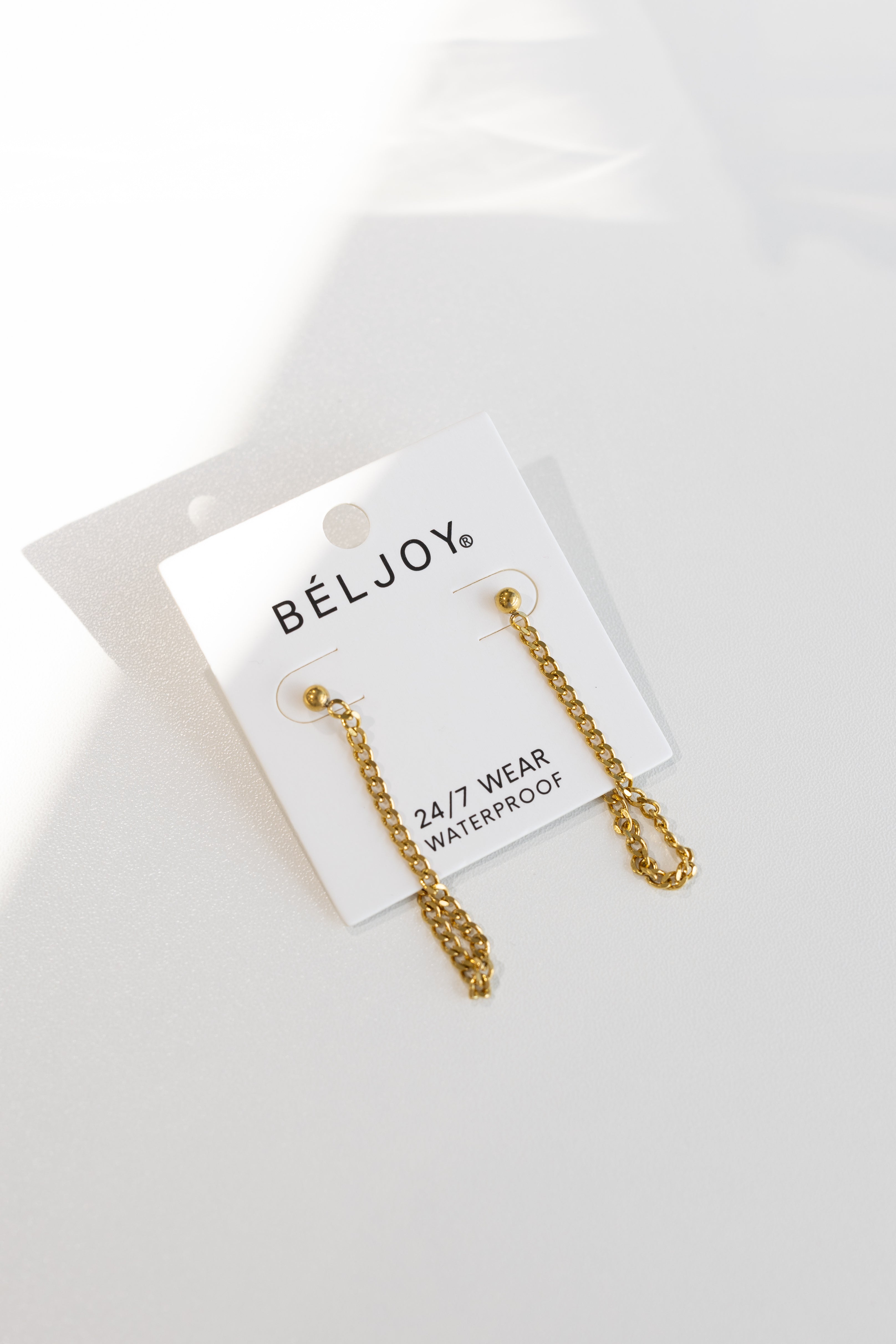 Ezio Gold Stud Chain Drop Earrings