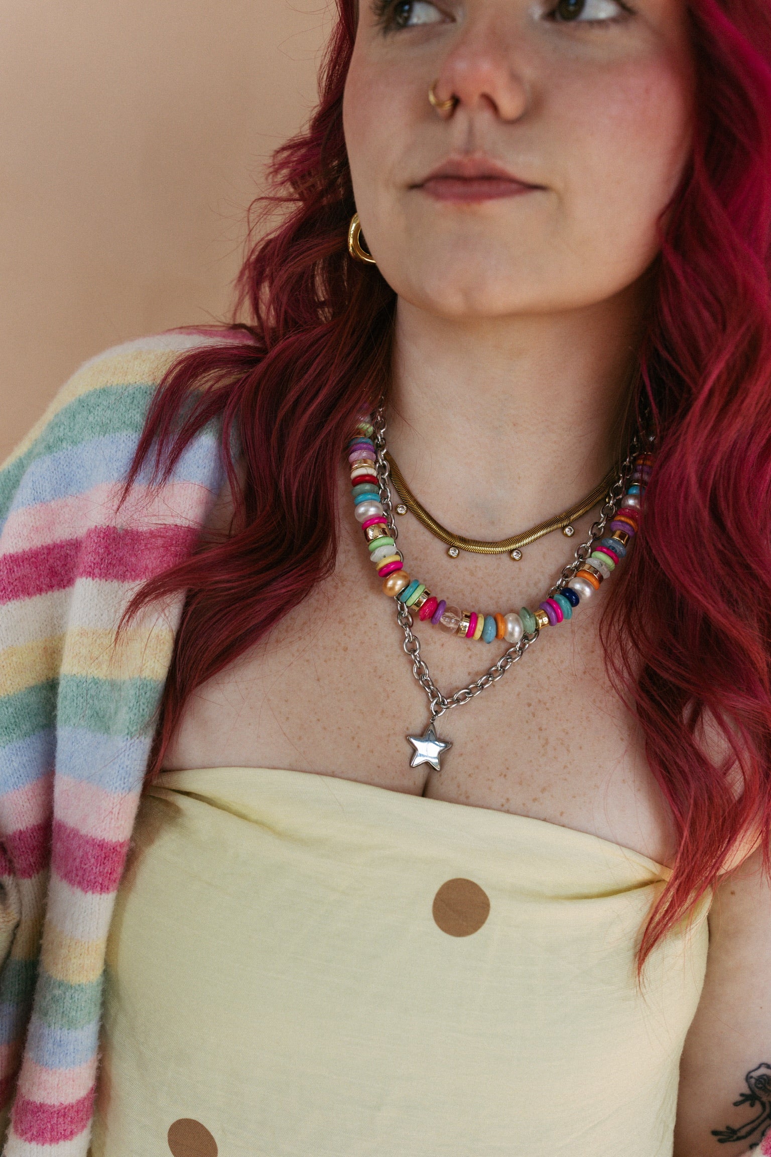 Starlet Long Chain Necklace - Silver