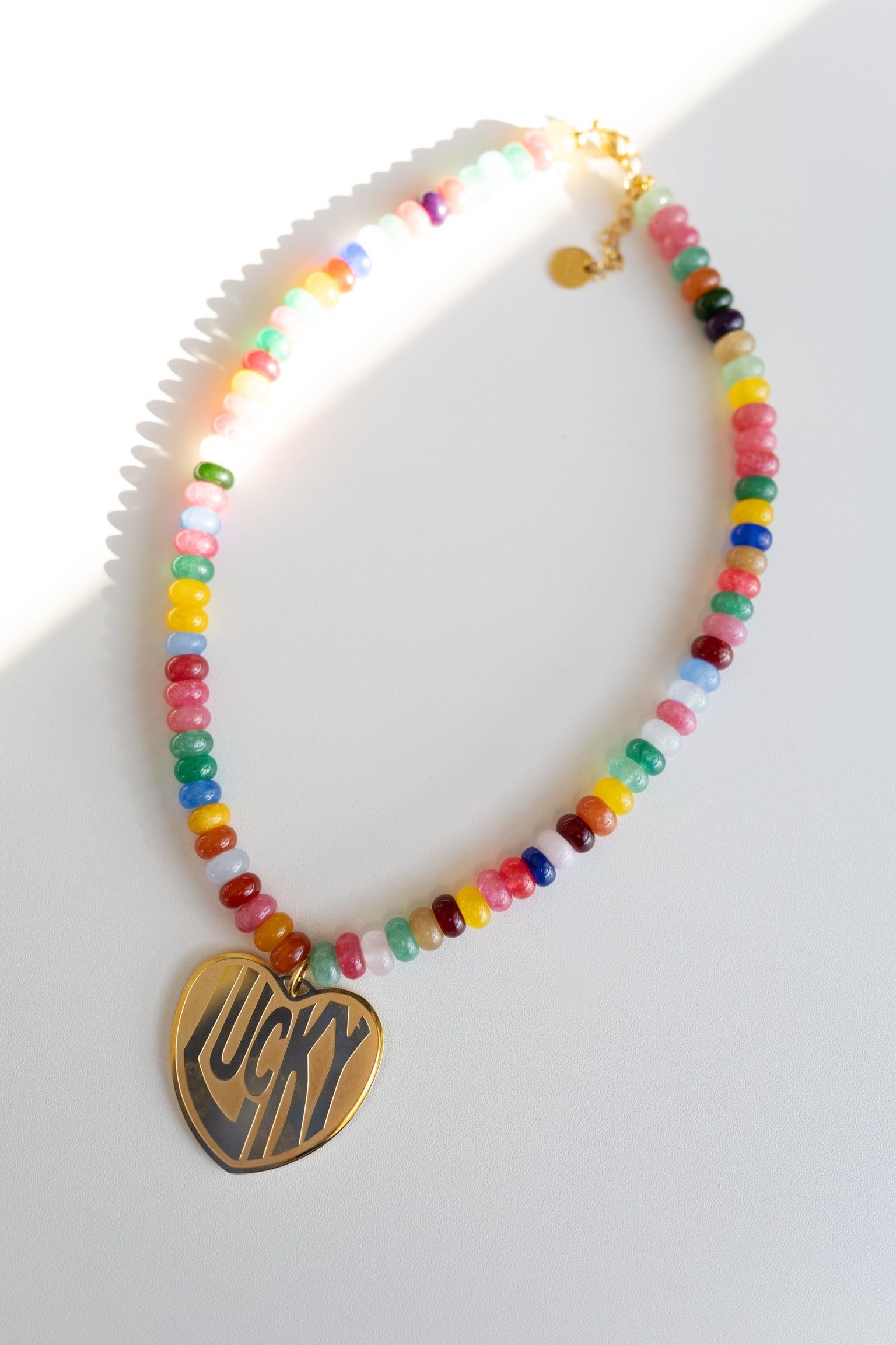 Lucky In Love Stone Necklace - Rainbow