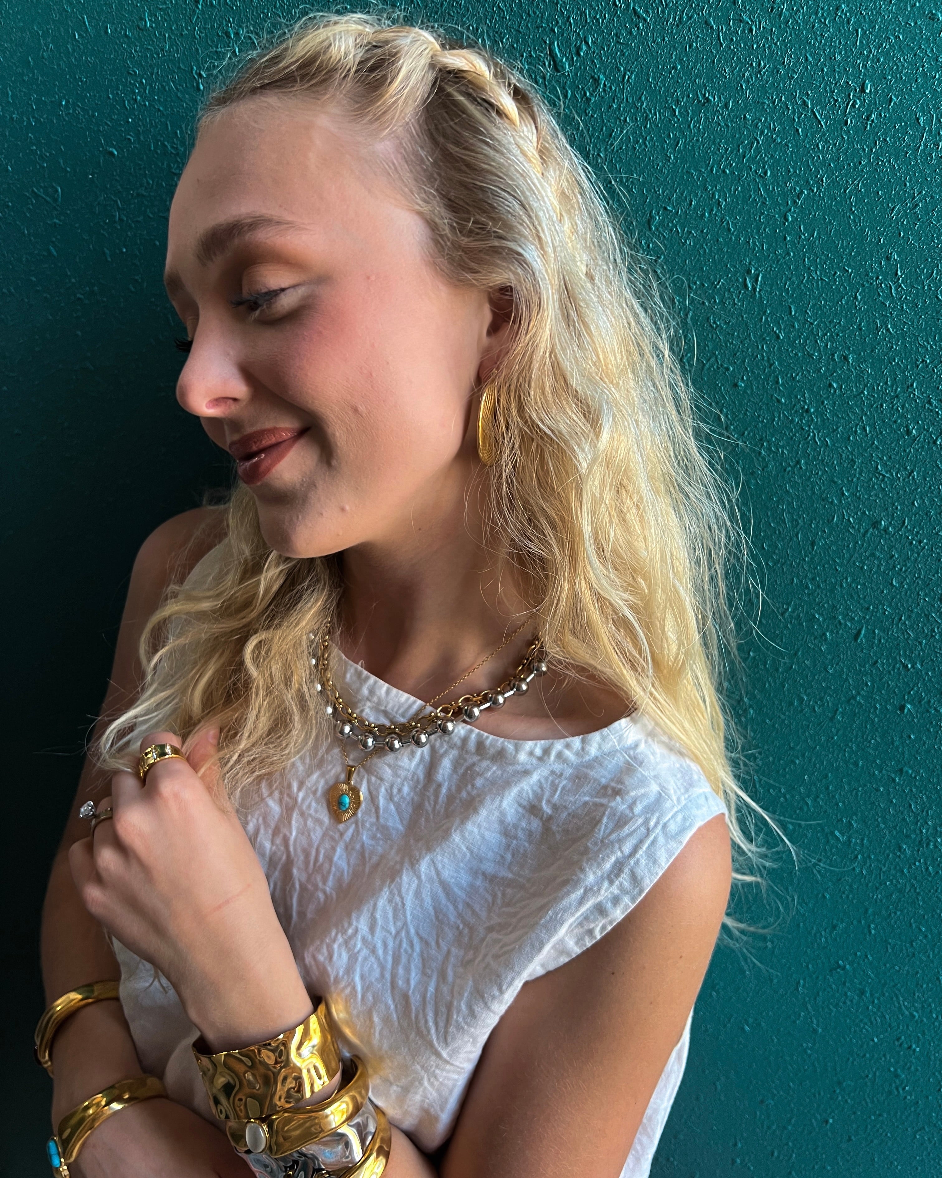 Doris Turquoise Heart Necklace || Choose Color