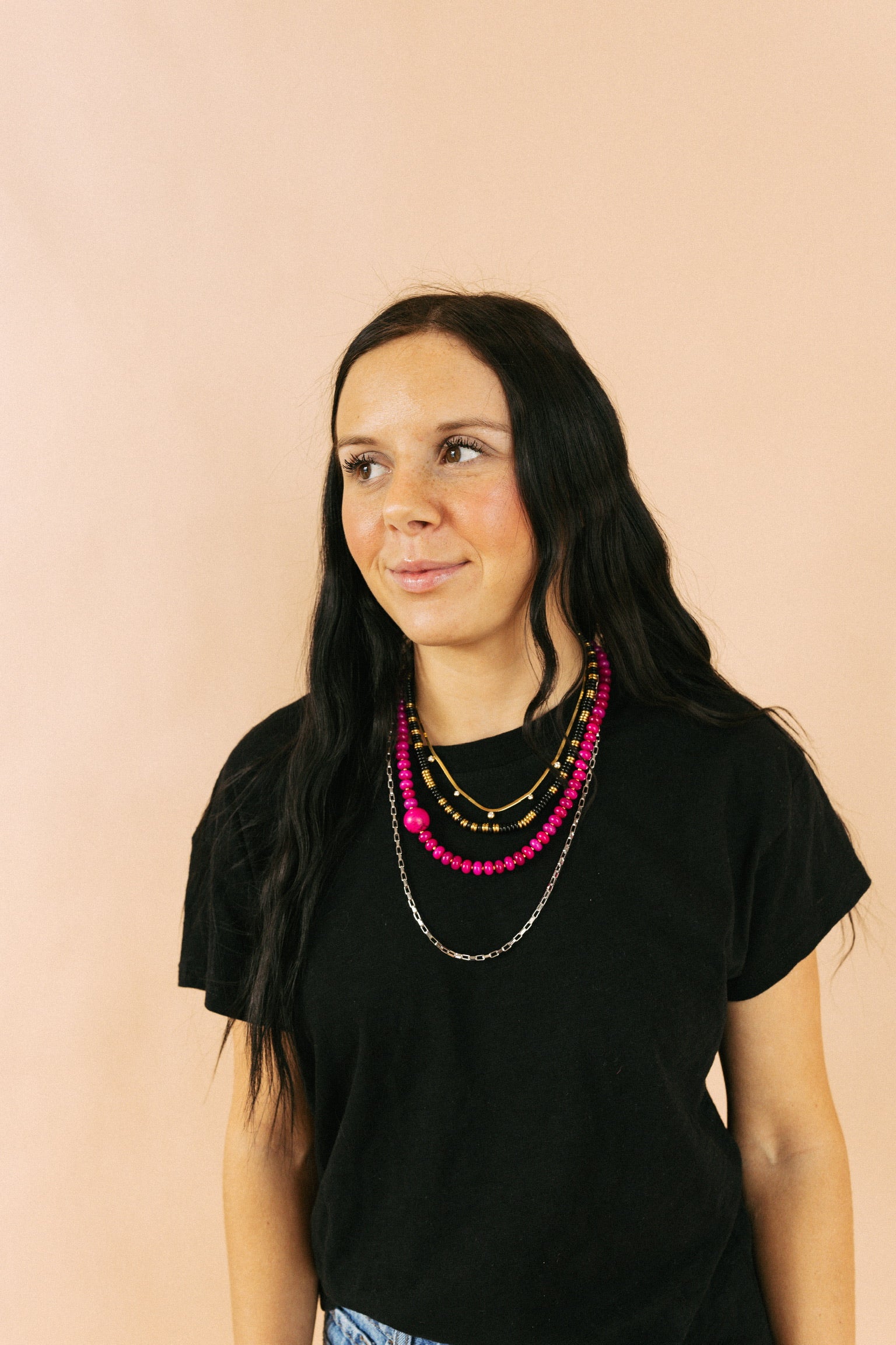 Pink Socialite Beaded Necklace