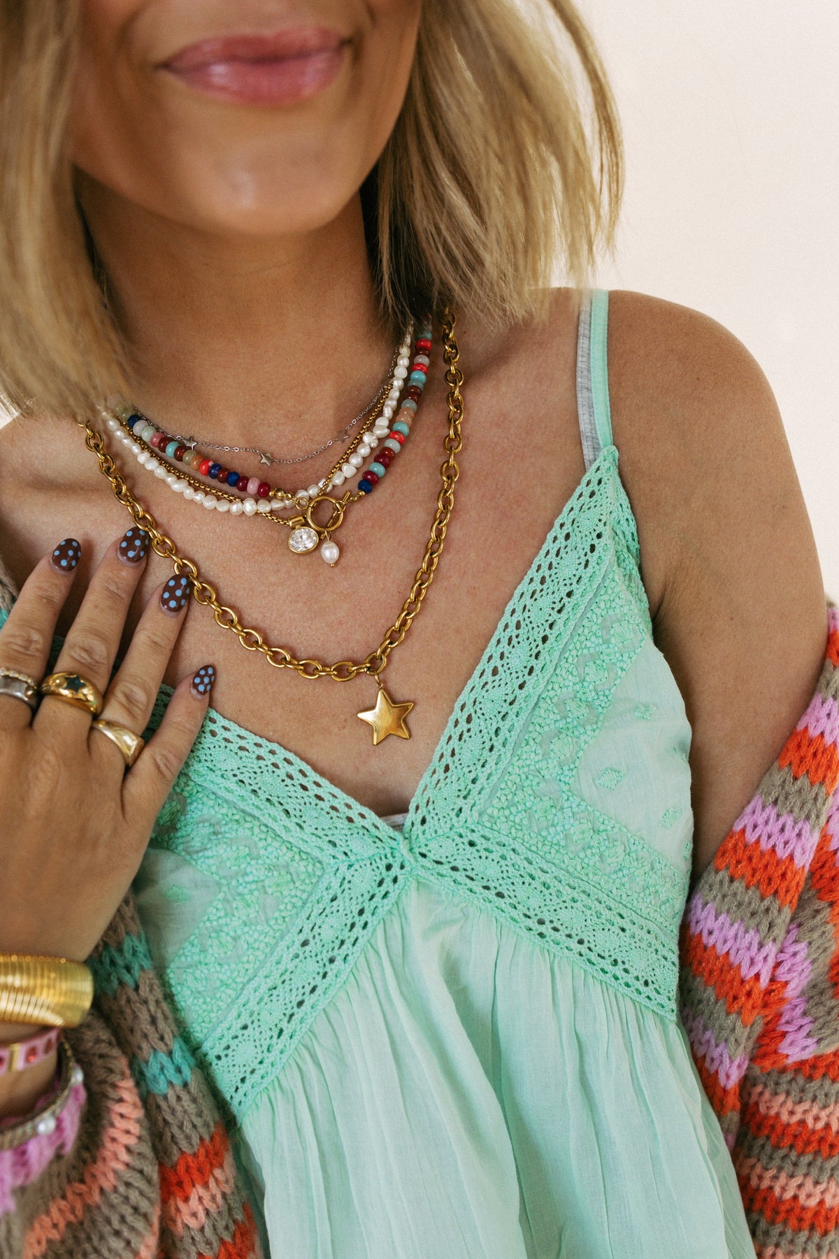 Starlet Long Chain Necklace - Gold