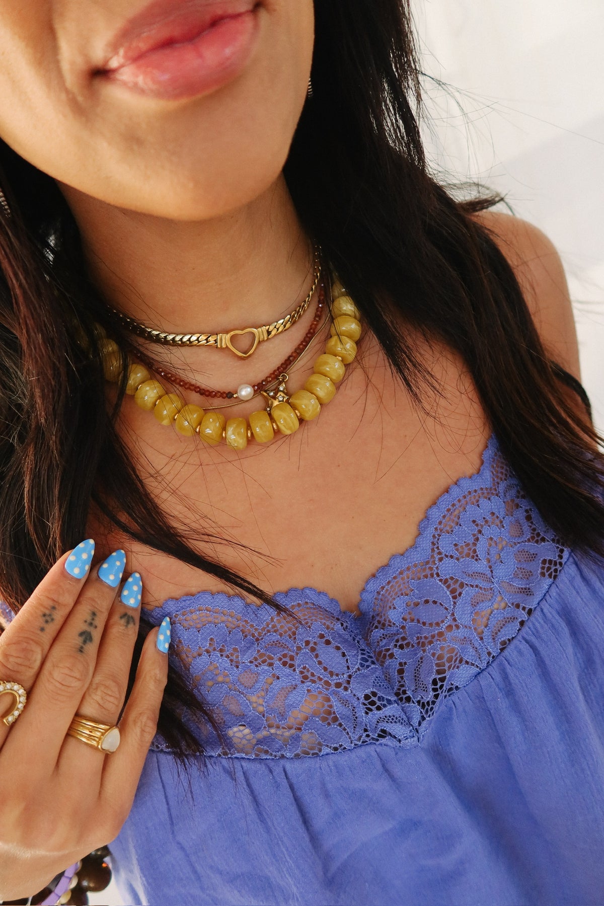 Crush Beaded Necklace - Mustard