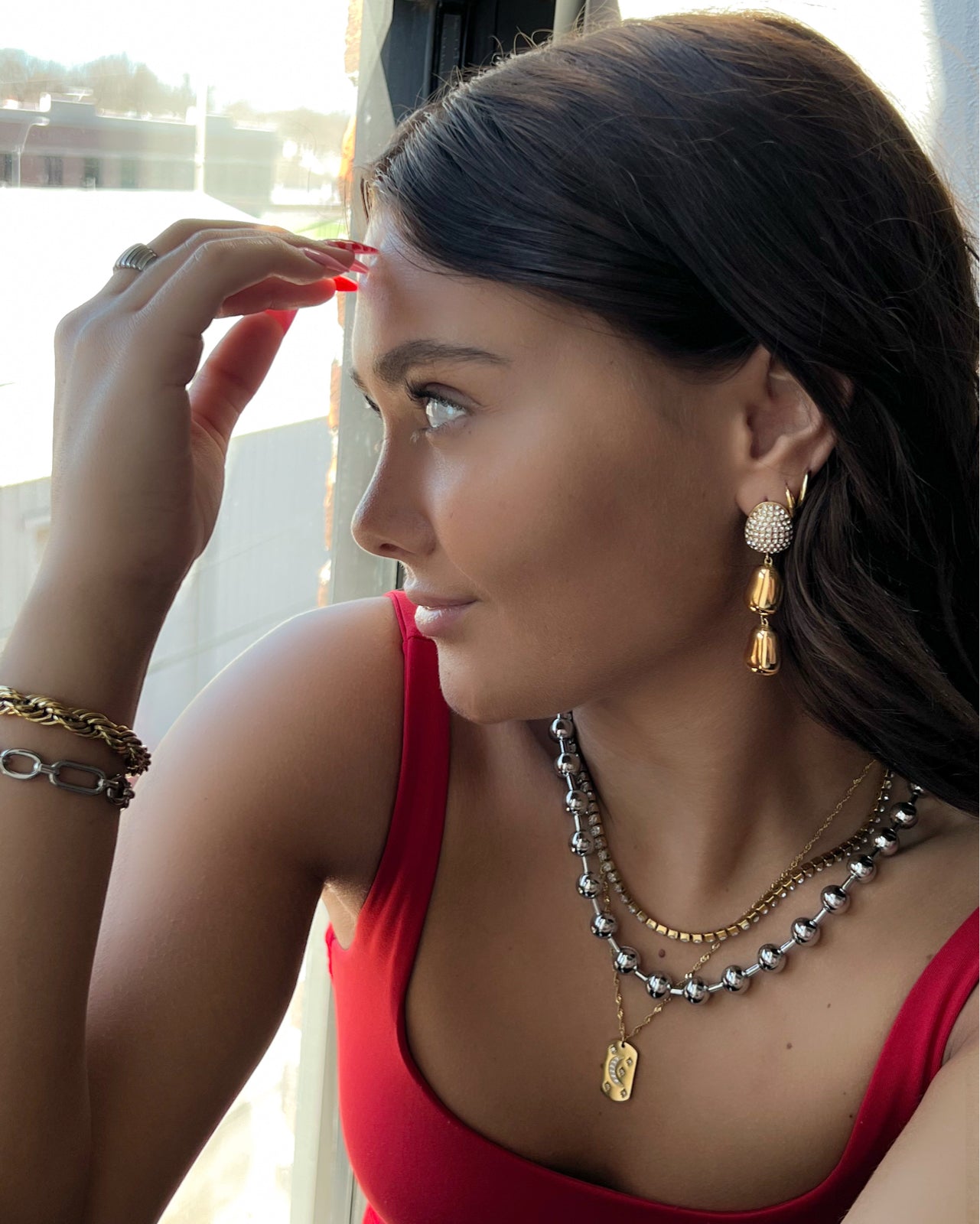 Evalie Crystal Drop Earrings
