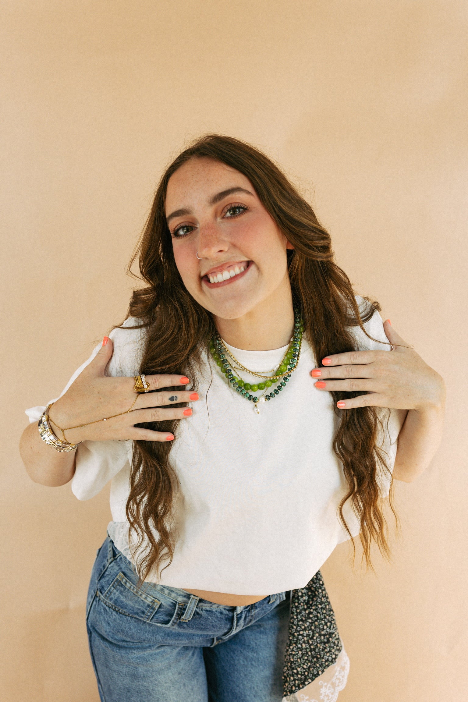 Boba Beaded Necklace - Green