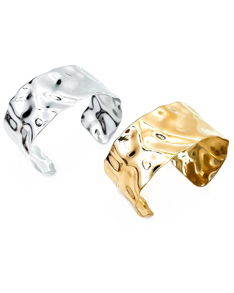 Billie Wave Gold Silver Cuff Bracelet || Choose Color