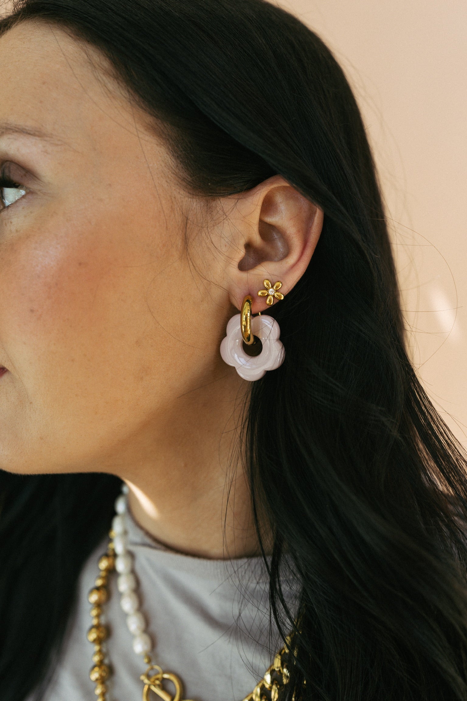 Color Me Daisy Hoop Earrings || Choose Color