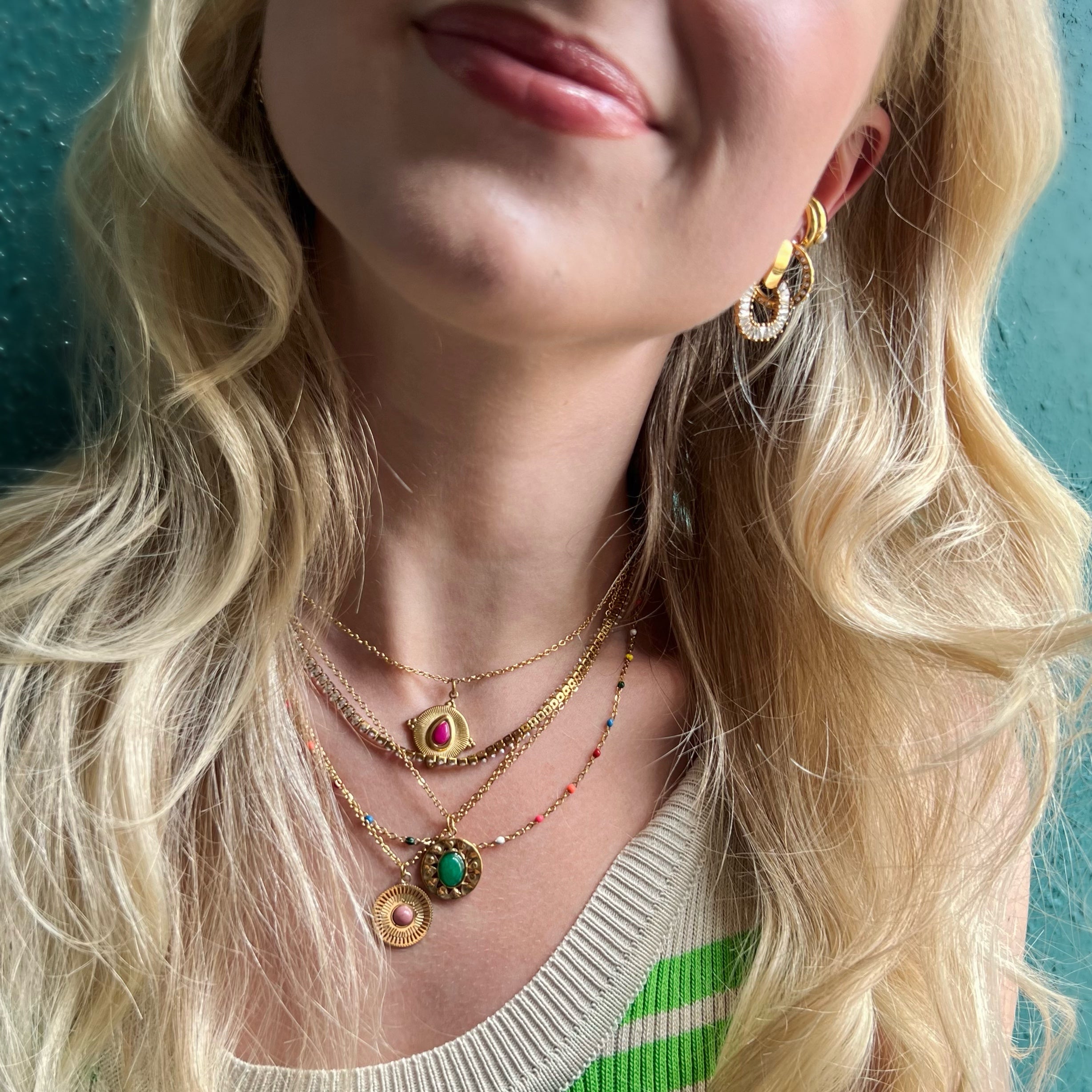 Layla Mauve Stone Pendant Necklace