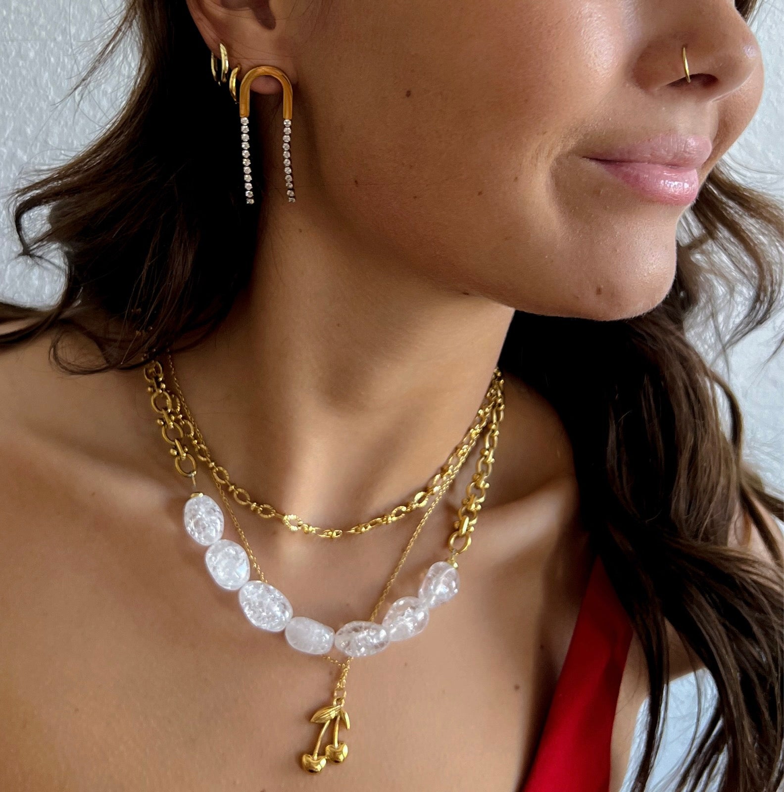 Edel Crystal Chain Drop Earrings