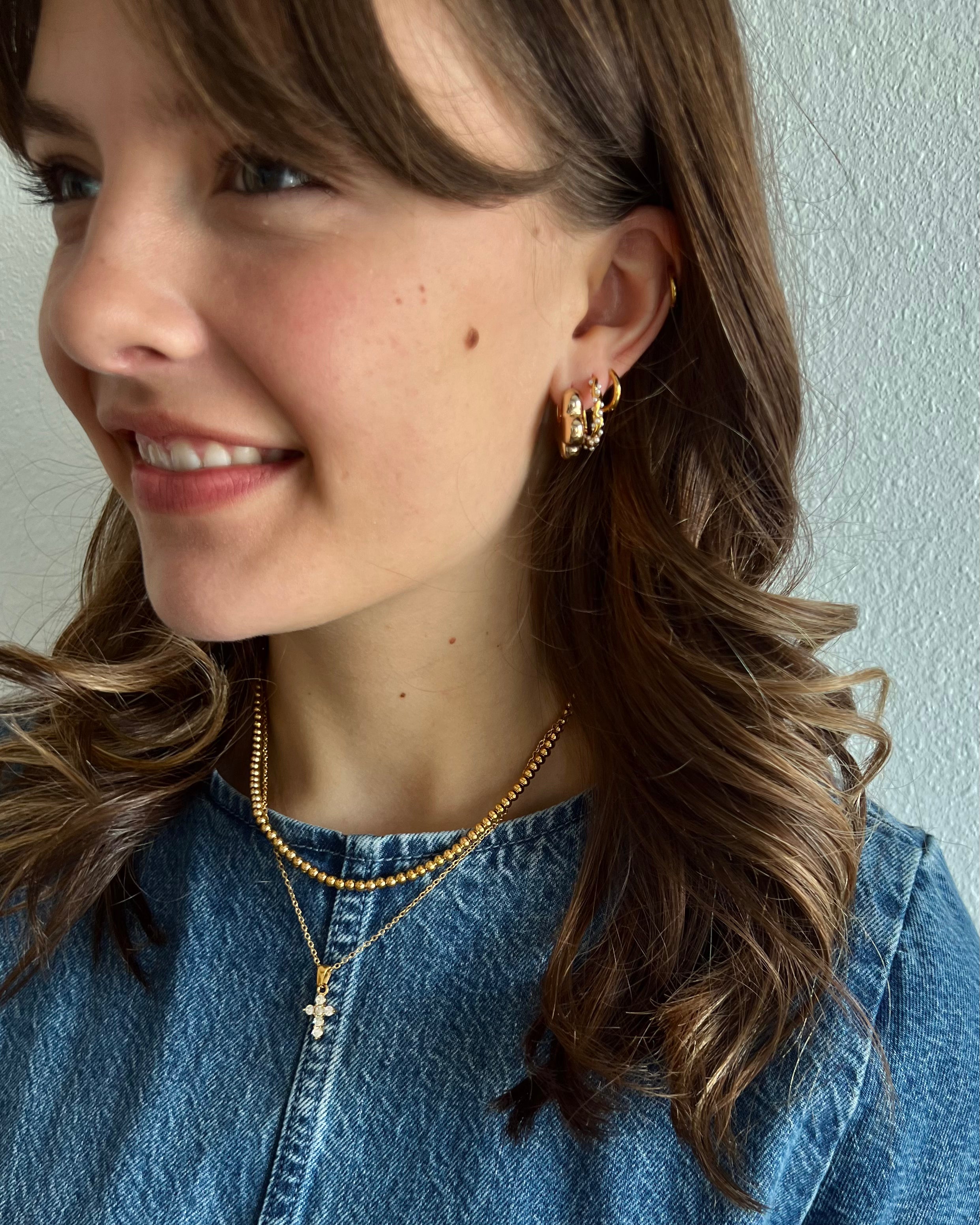 Leah Dainty Crystal Cross Necklace