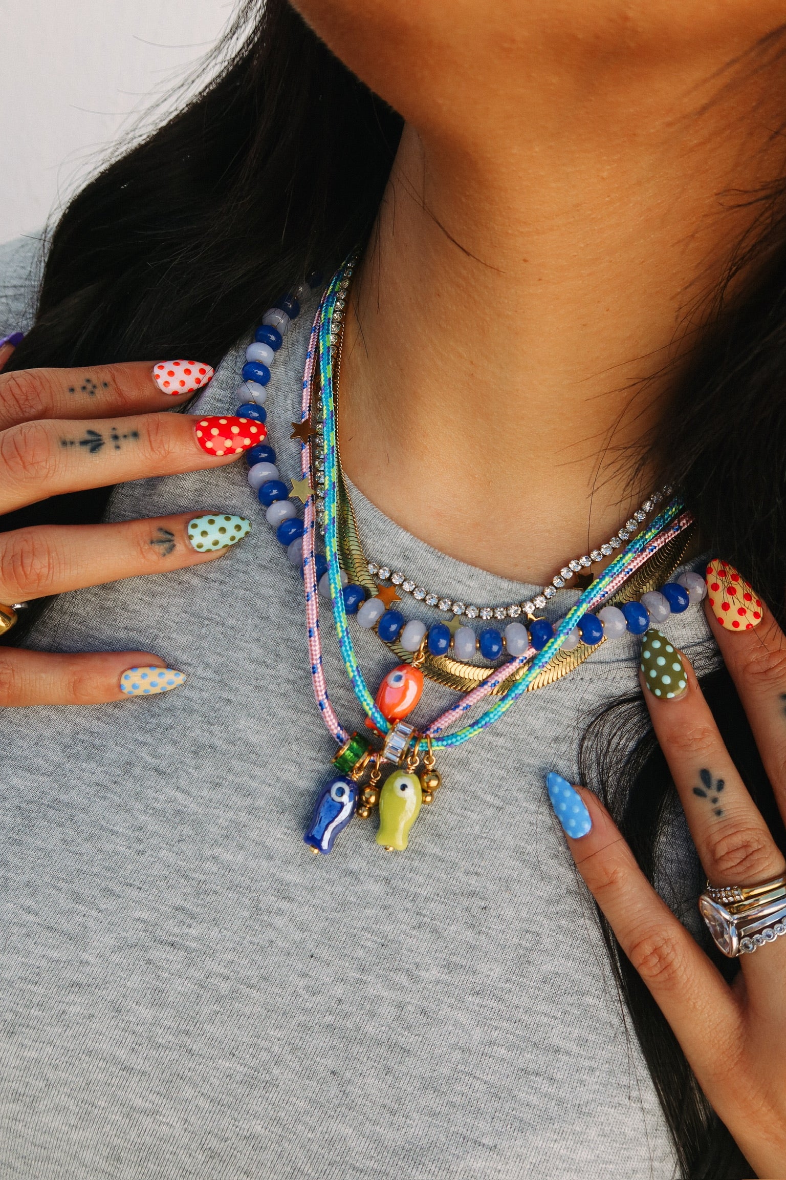 Fishing Blues Beaded Necklace