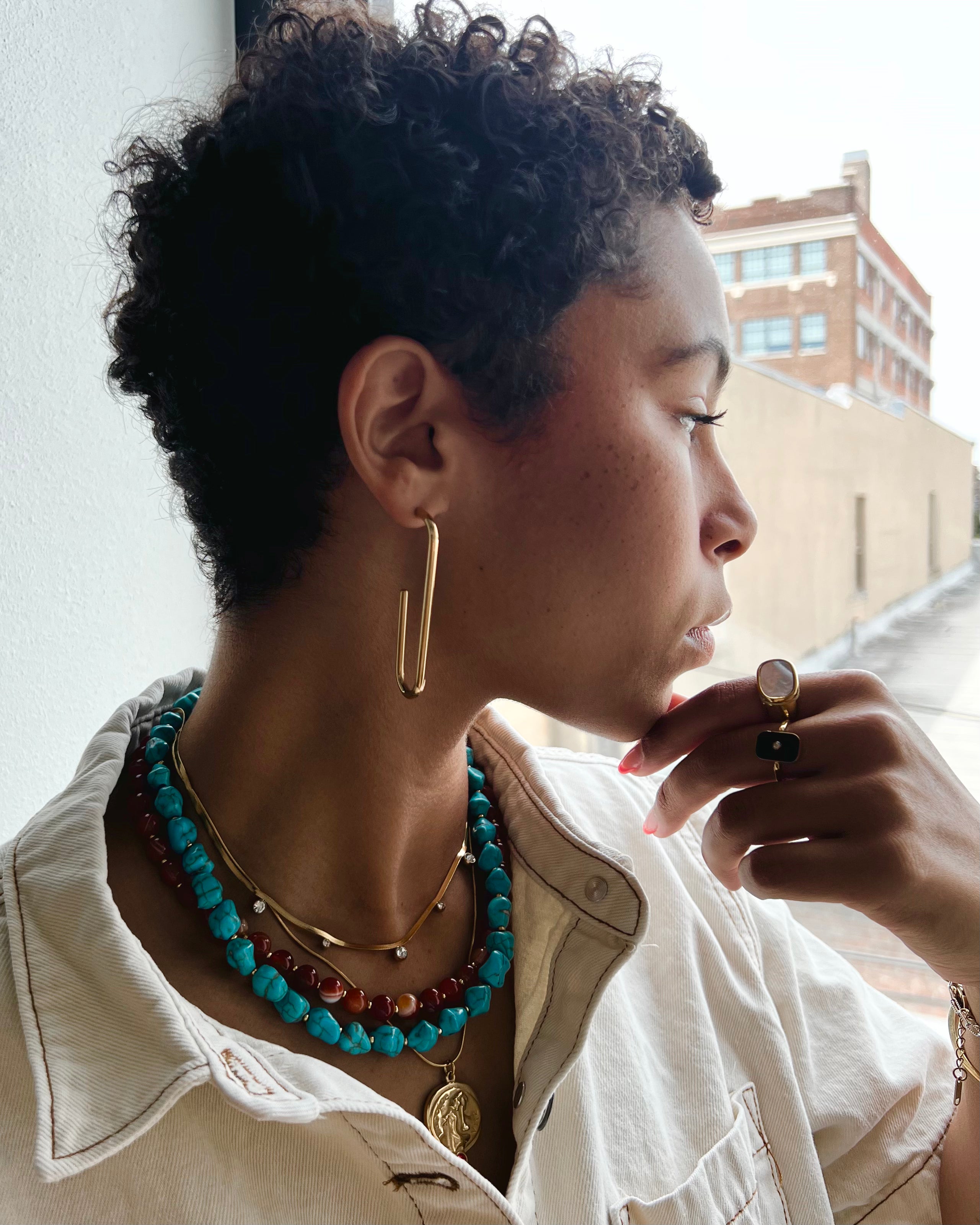 Cassi Herringbone Crystal Necklace