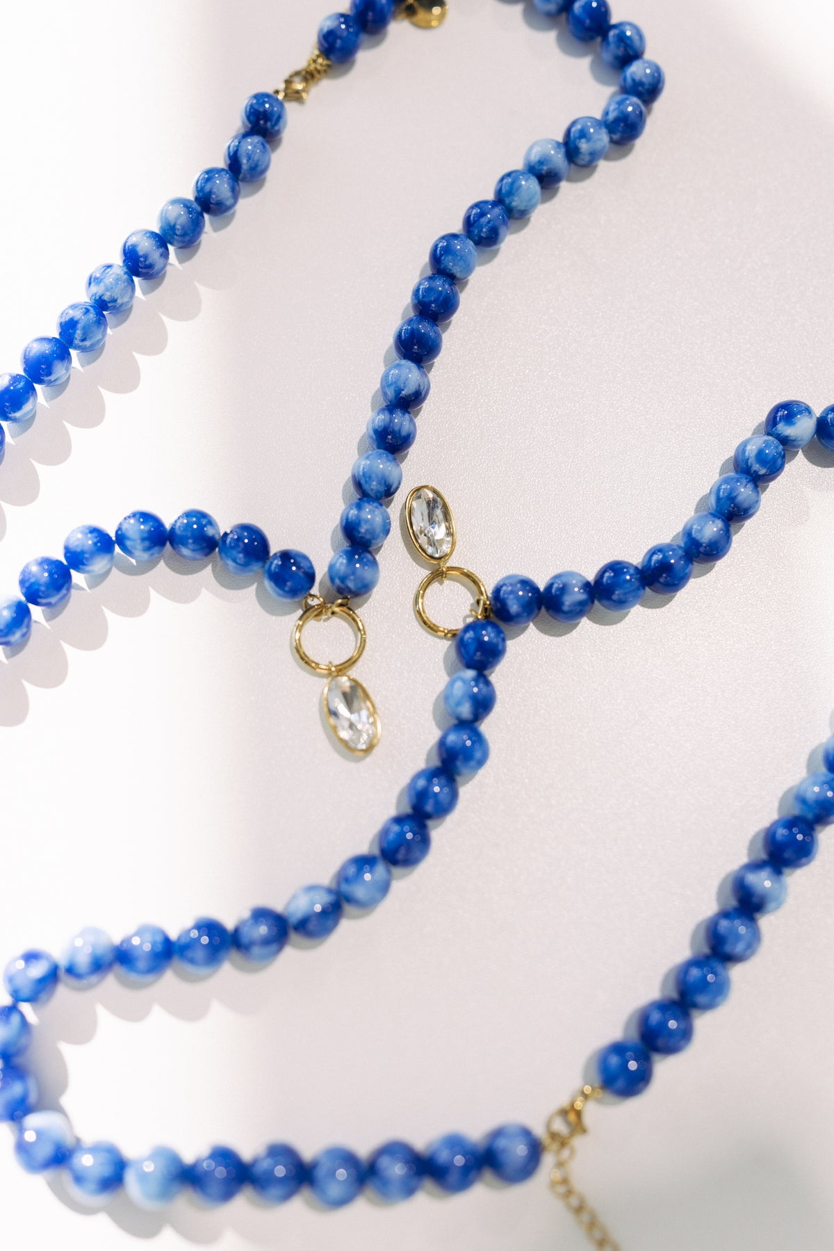 Blue Me Away Beaded Crystal Necklace