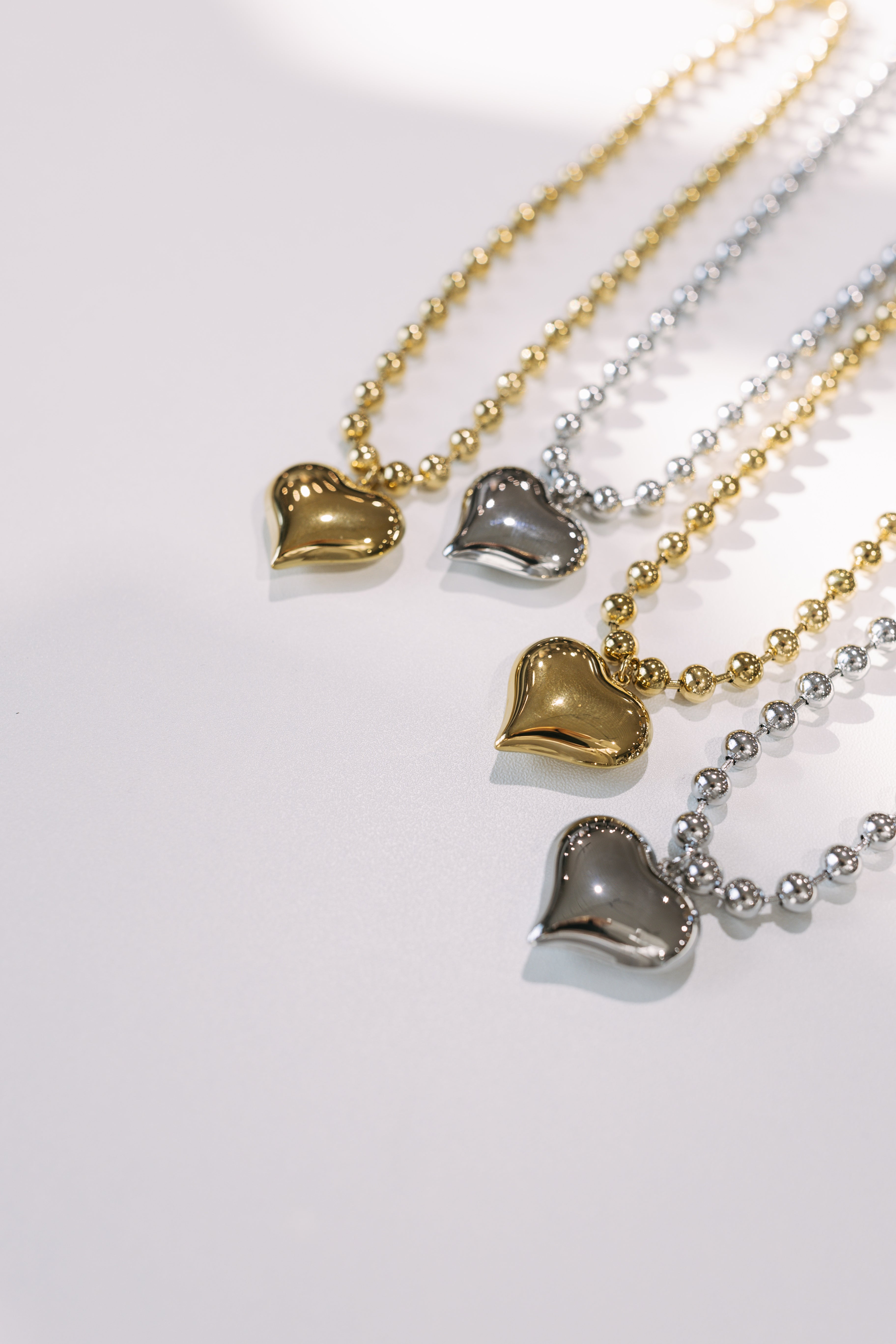 Heart Throb Beaded Necklace | Gold or Silver