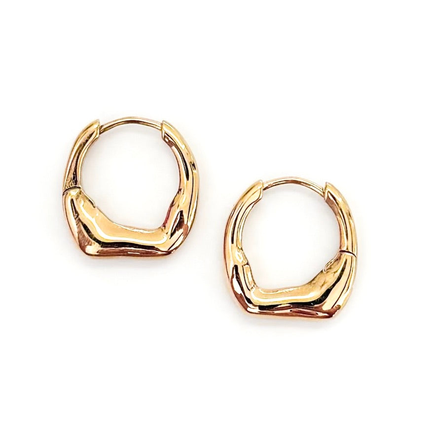 Elvo Irregular Huggie Hoops || Choose Color