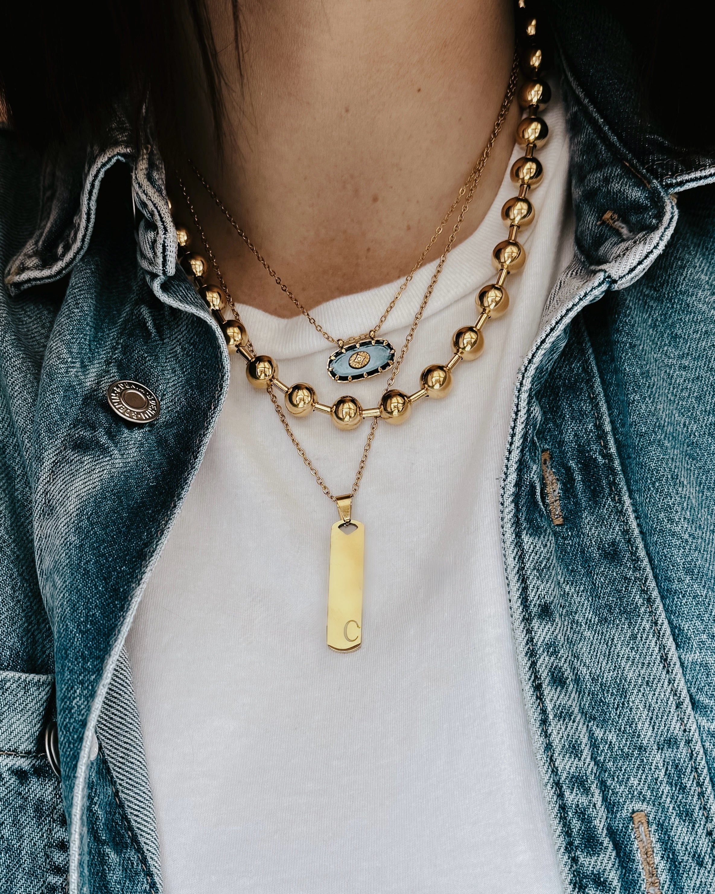 Gold Initial Pendant Necklace