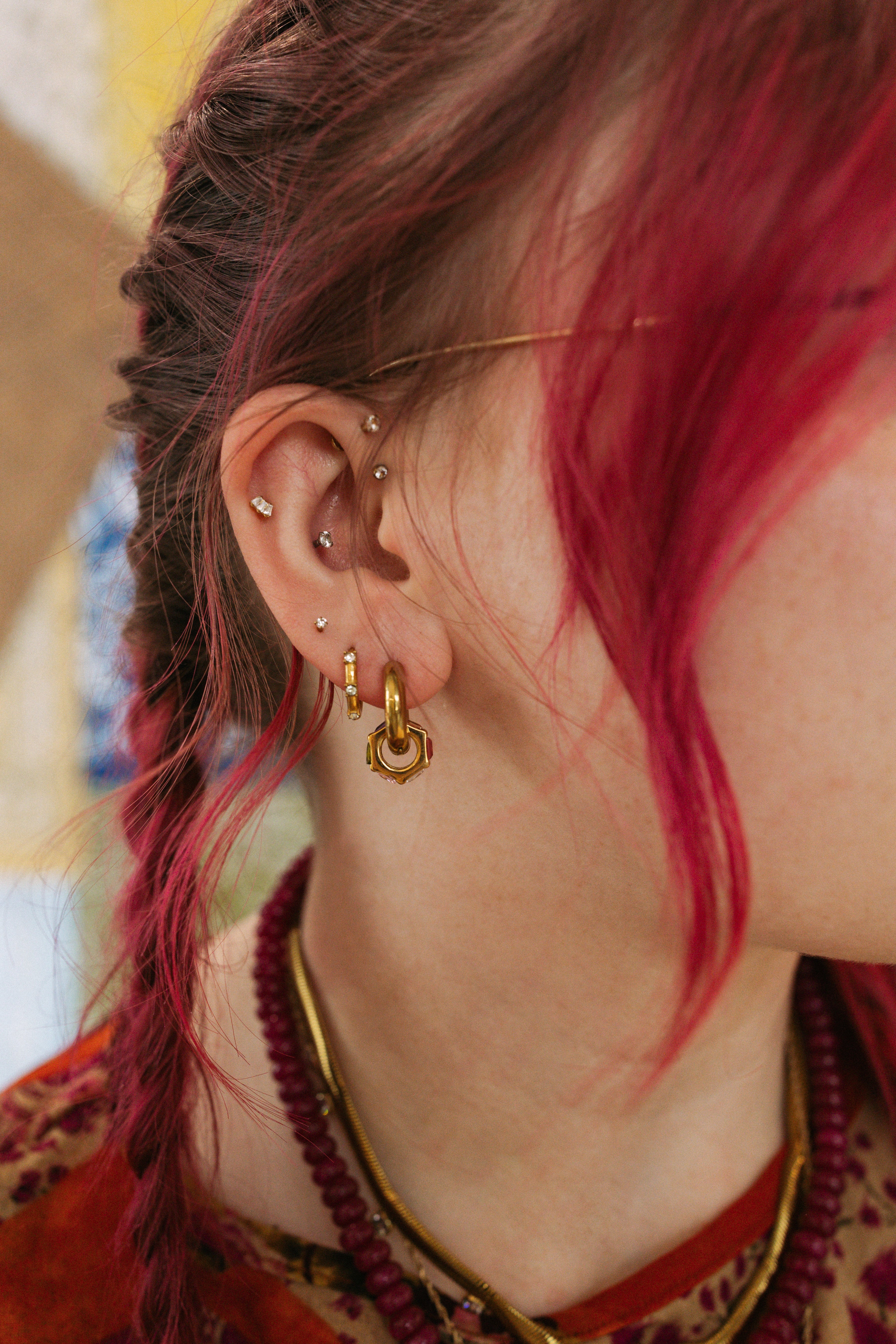 Diamond Double Hoop Earrings