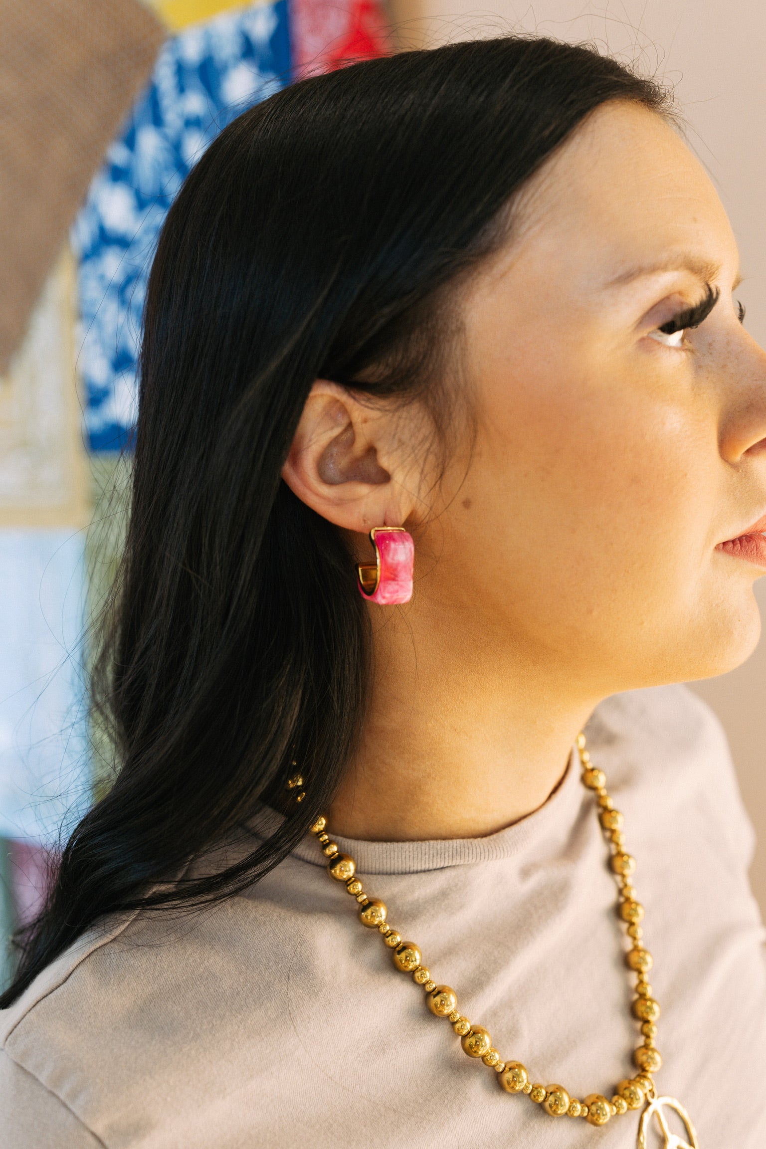 Color Coded Hoop Earrings || Choose Color