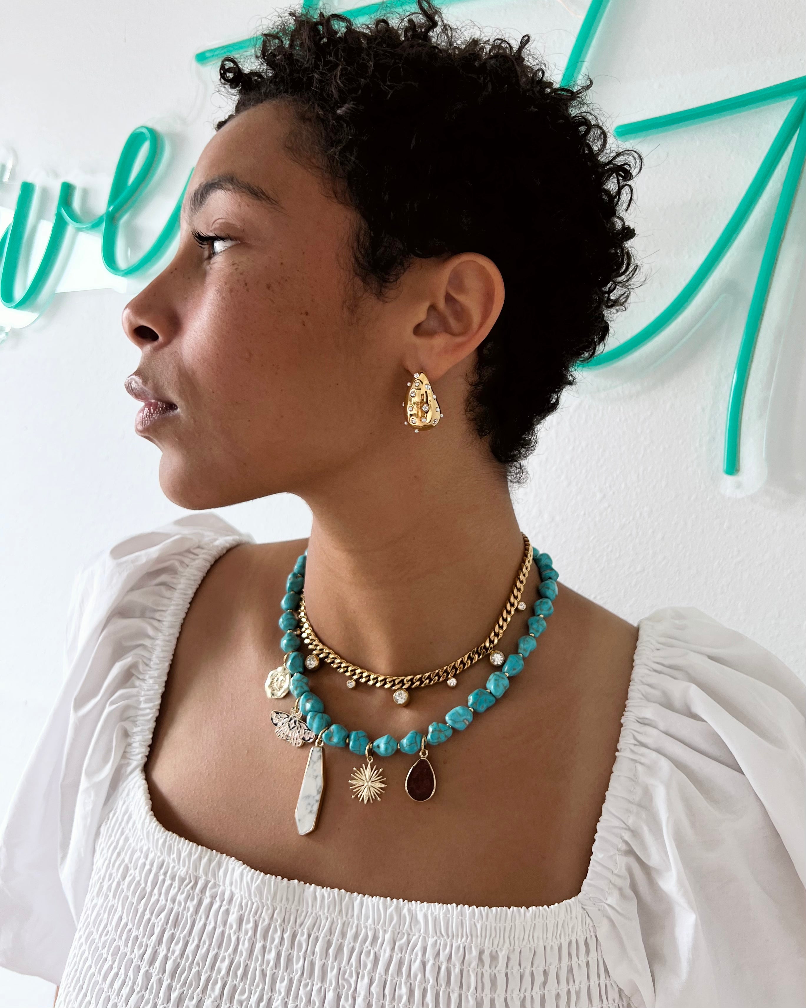 Wallie Water Drop Pearl Crystal Earrings || Choose Color