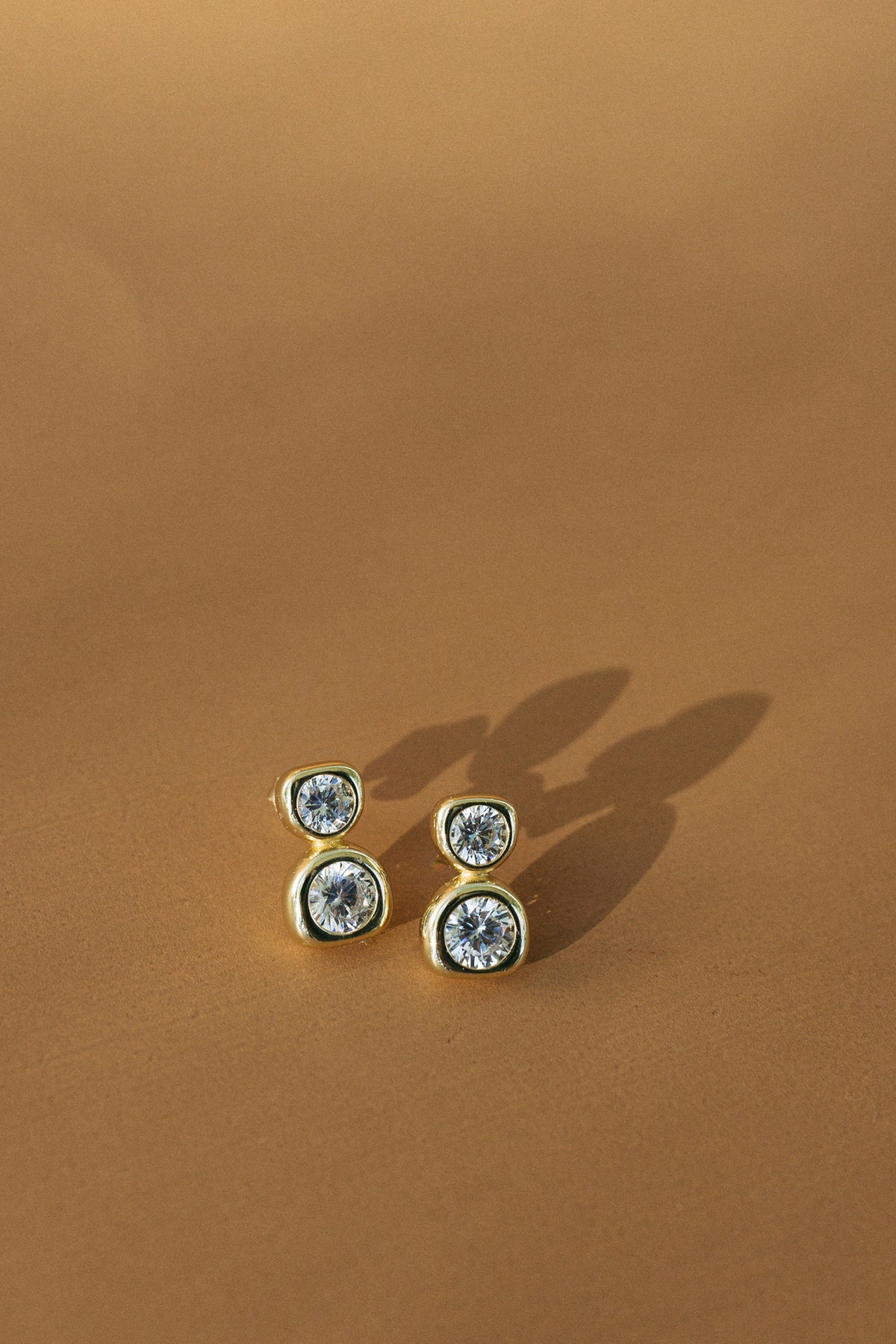 14K LUXE | Stacked Bezel Drop Earrings