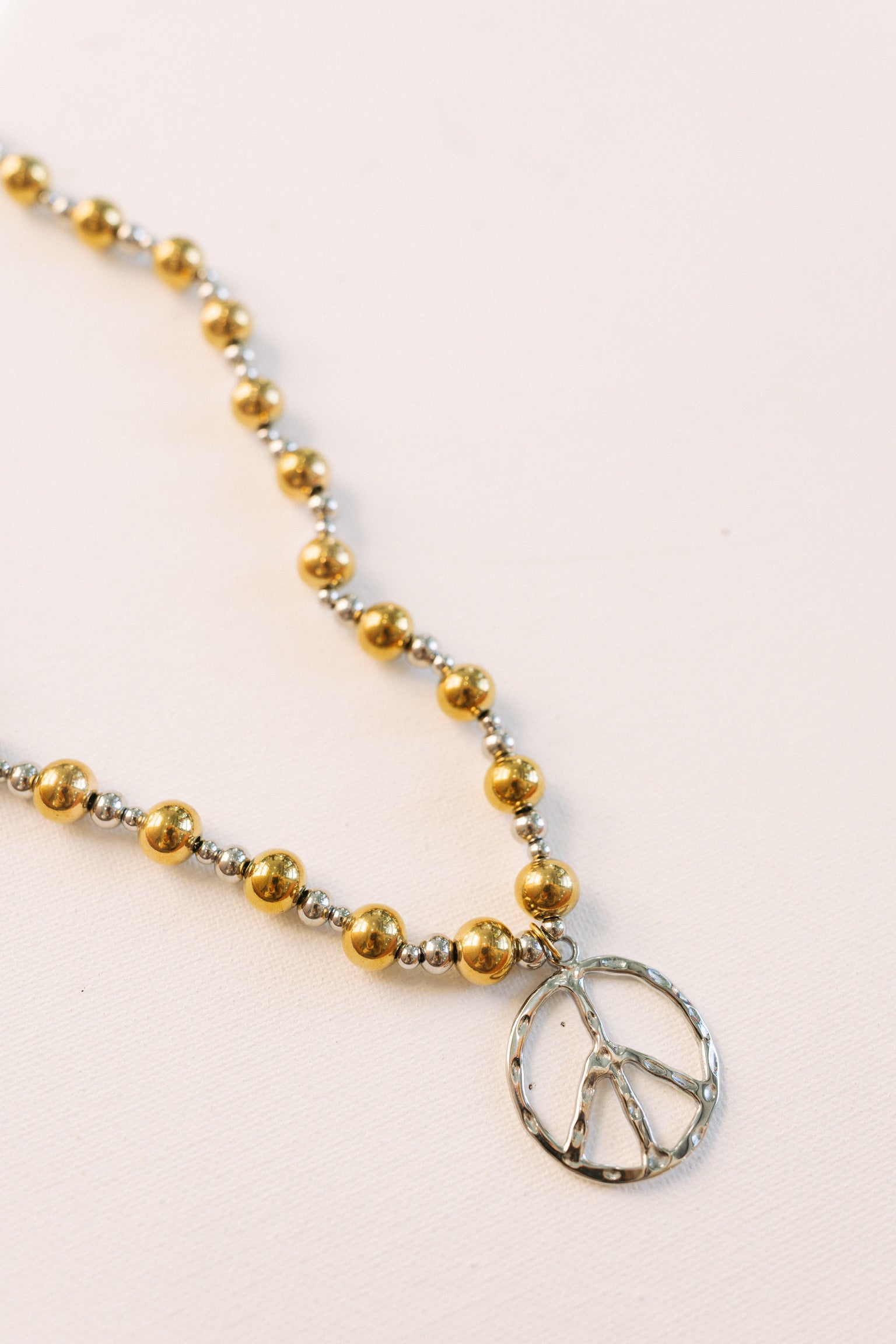 Keepin The Peace Necklace - Mixed Metal