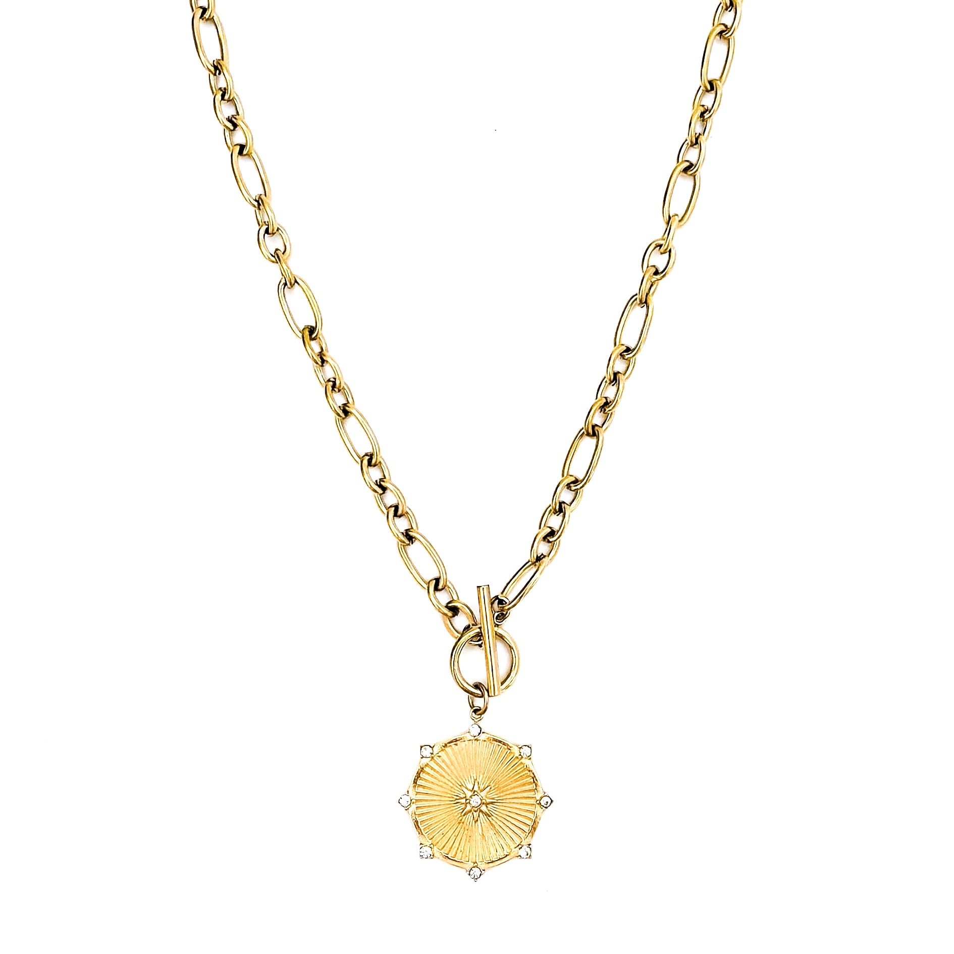 Raylee Toggle Starburst Coin Necklace