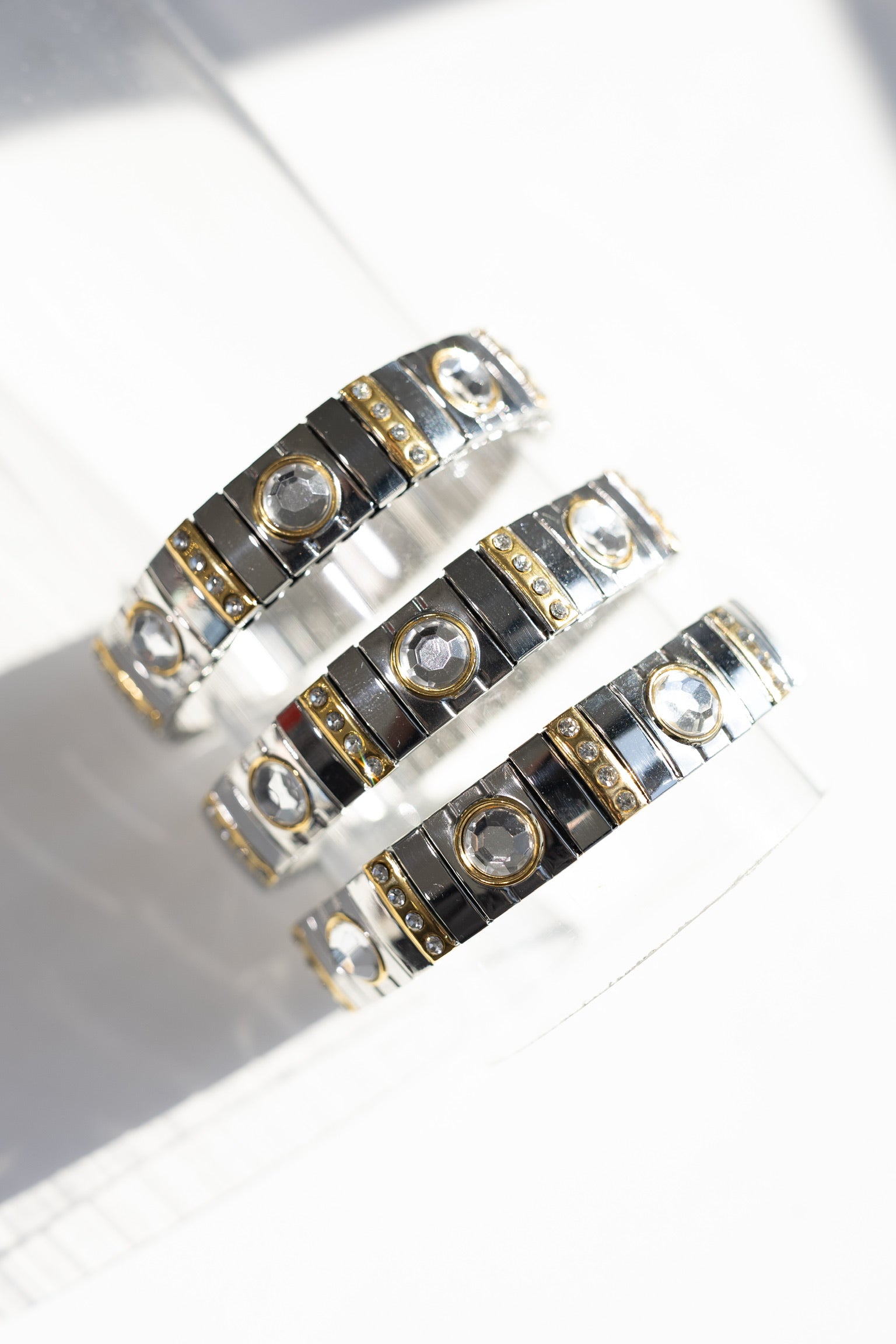 The Luxe Link Bracelet - Mixed Metal + Stone