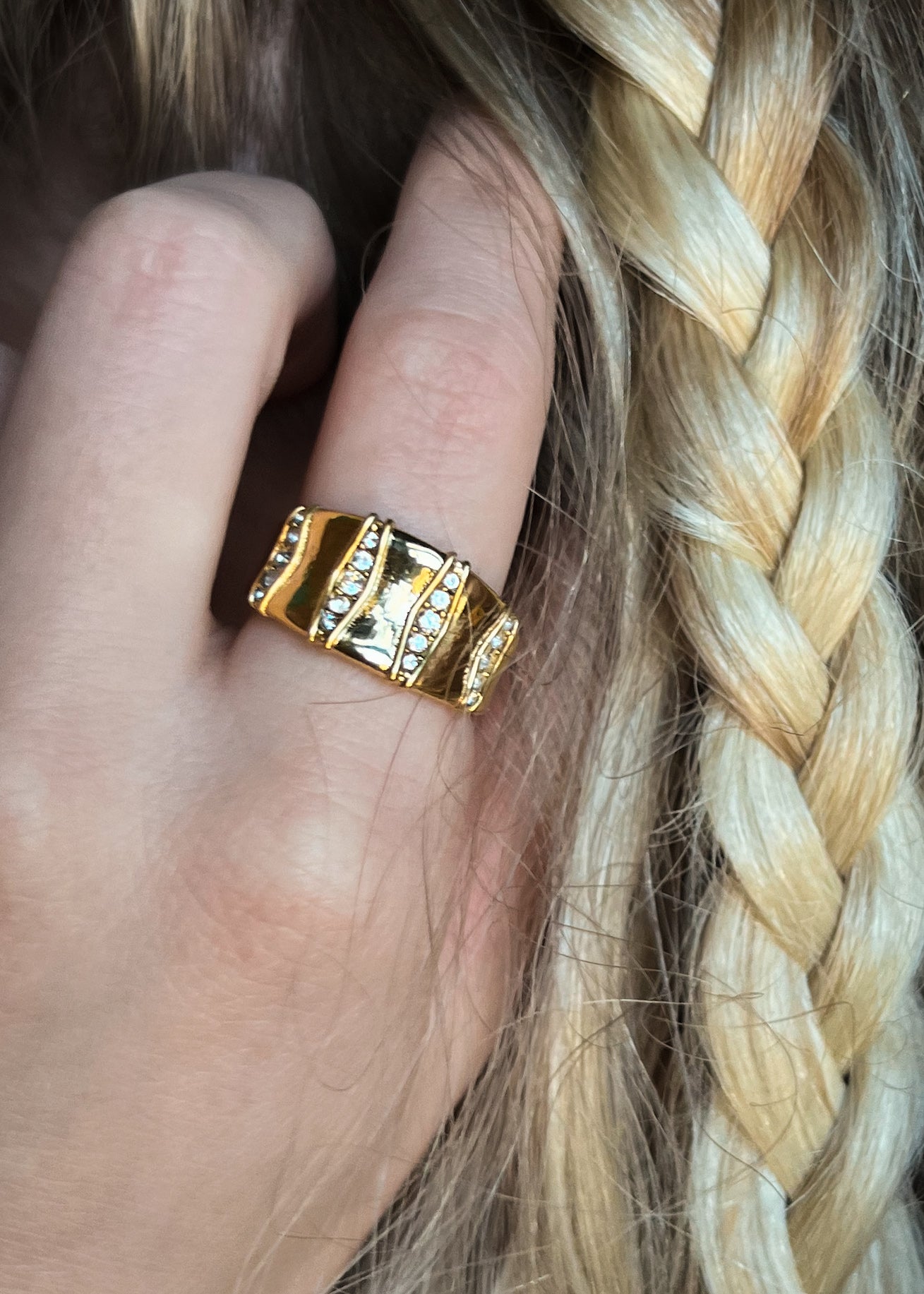 Ruth Crystal Gold Ring