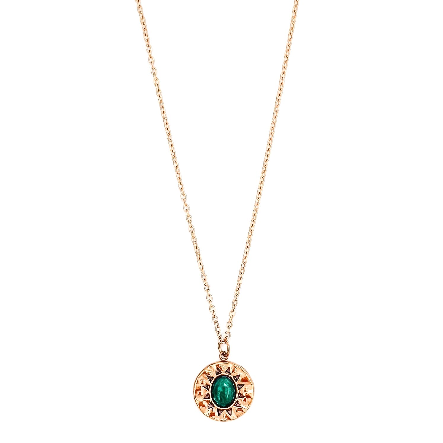Wren Emerald Stone Pendant Necklace