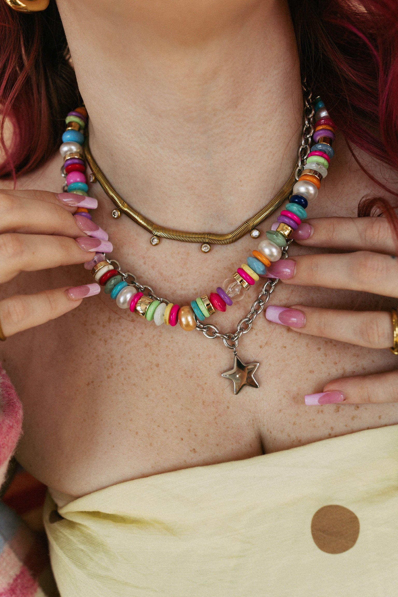 Starlet Long Chain Necklace - Silver