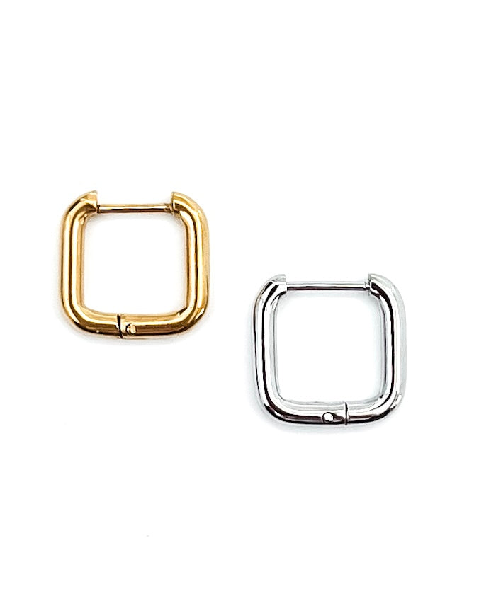 Enid Square Huggie Earrings || Choose Color