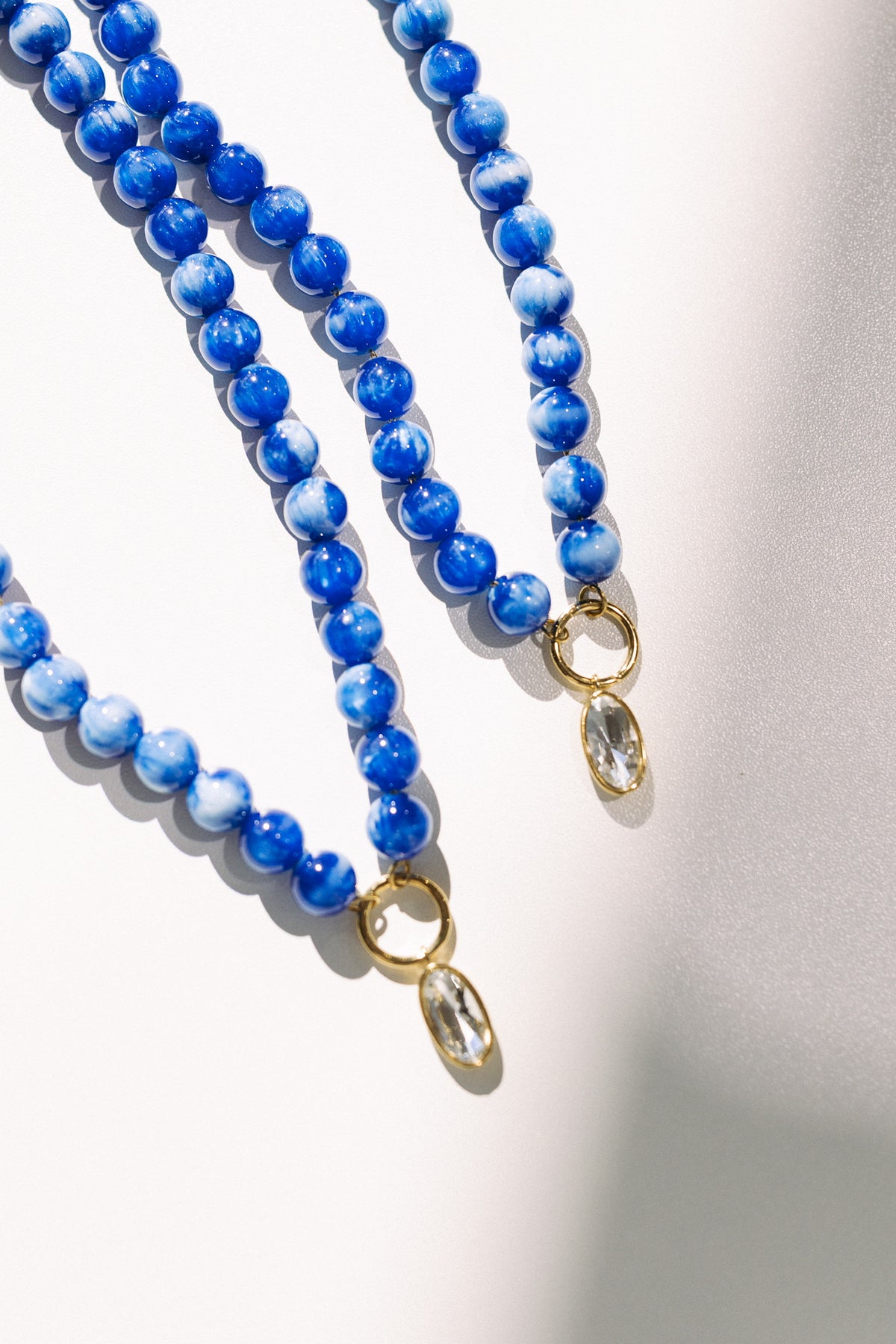 Blue Me Away Beaded Crystal Necklace