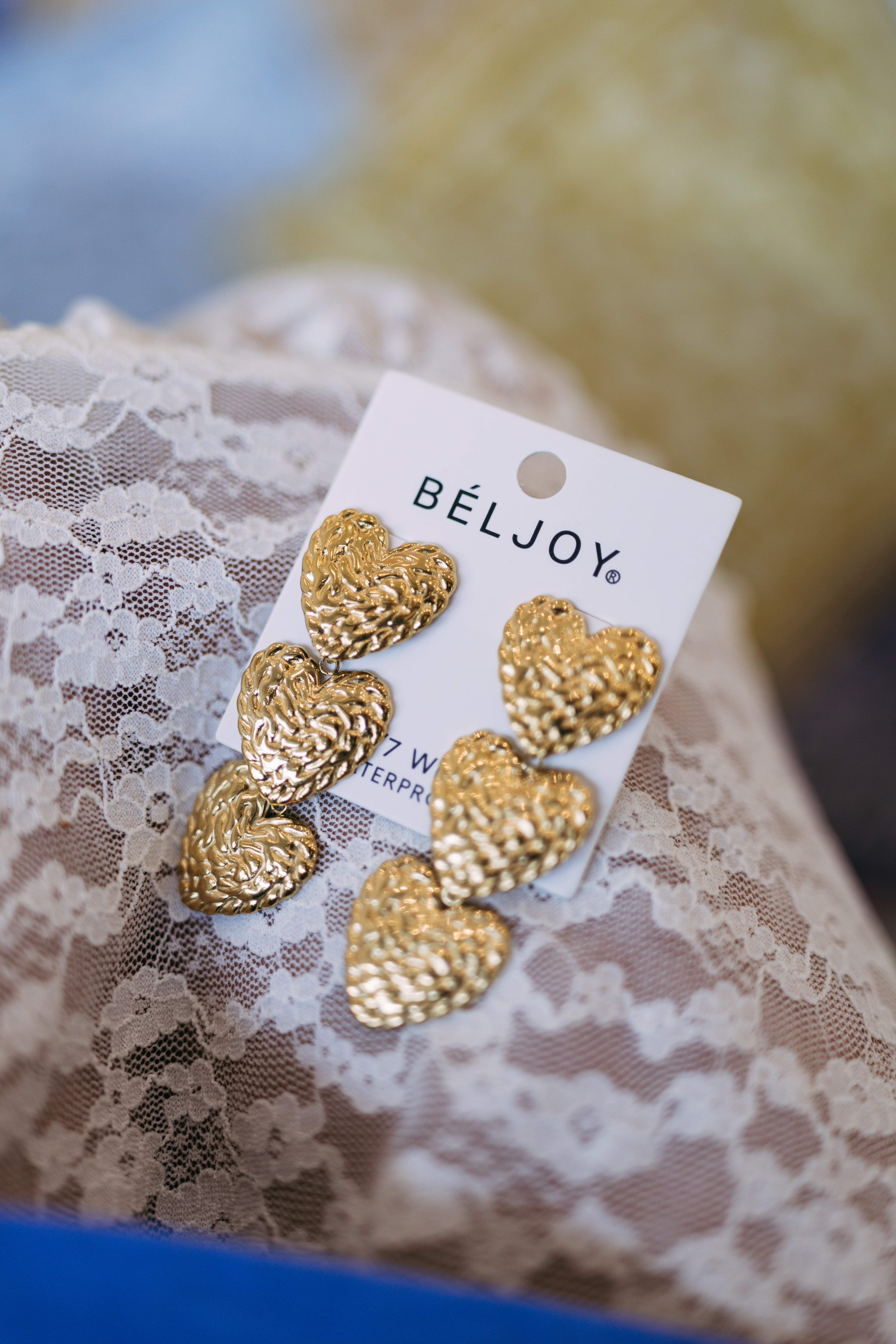 Evian Textured Heart Earrings || Choose Color