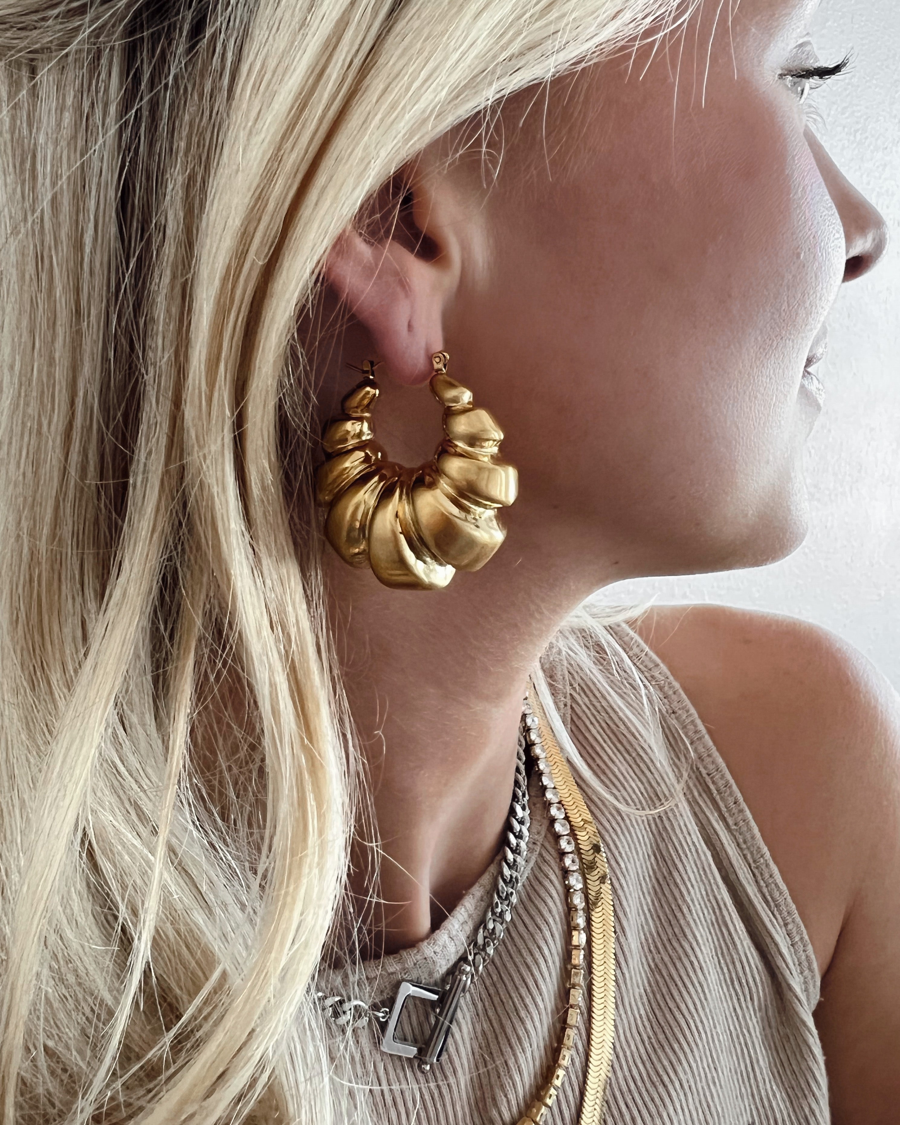 Esmerelda Statement Croissant Hoop Earrings