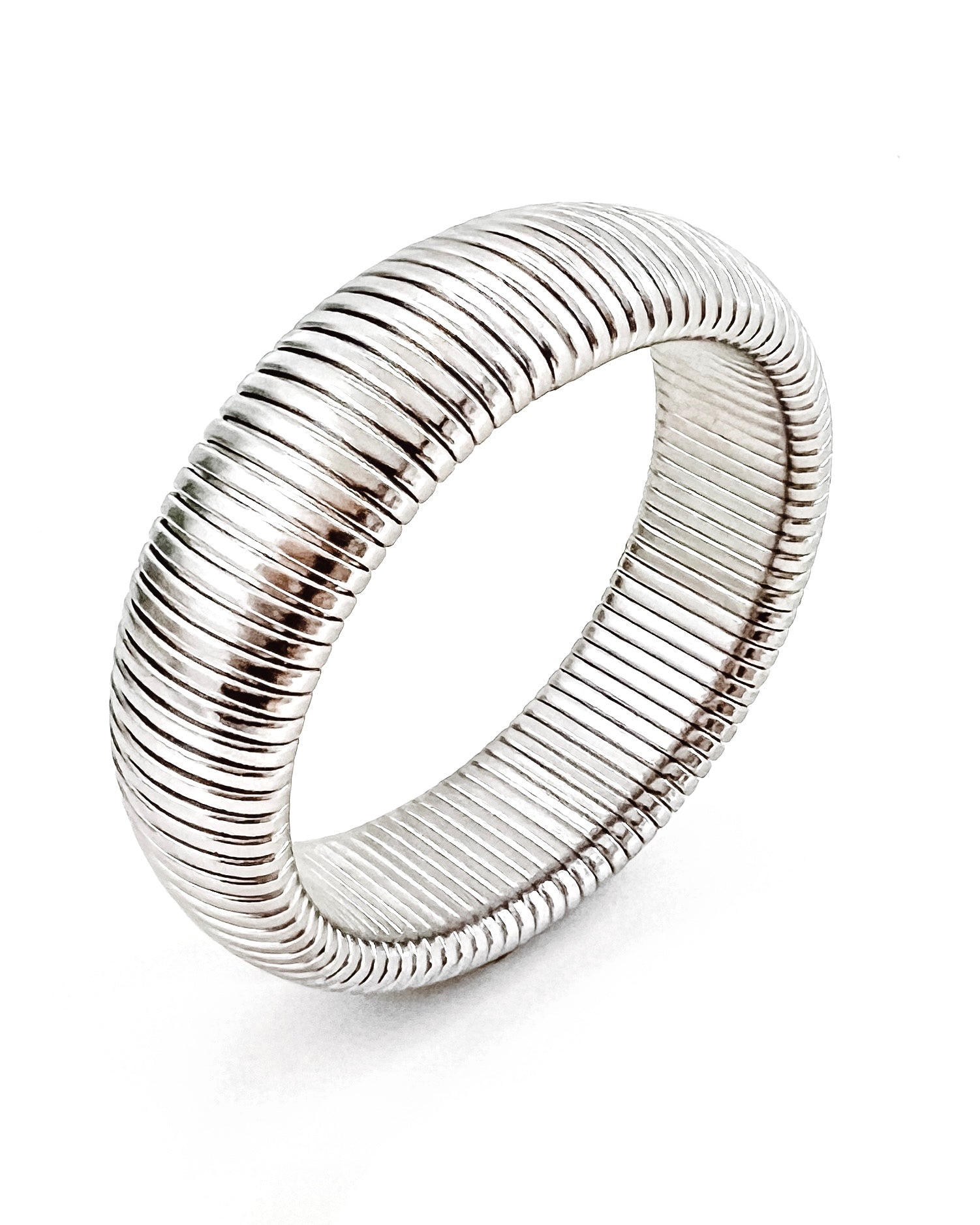 Baia Thick Coil Bangle Bracelet || Choose Color