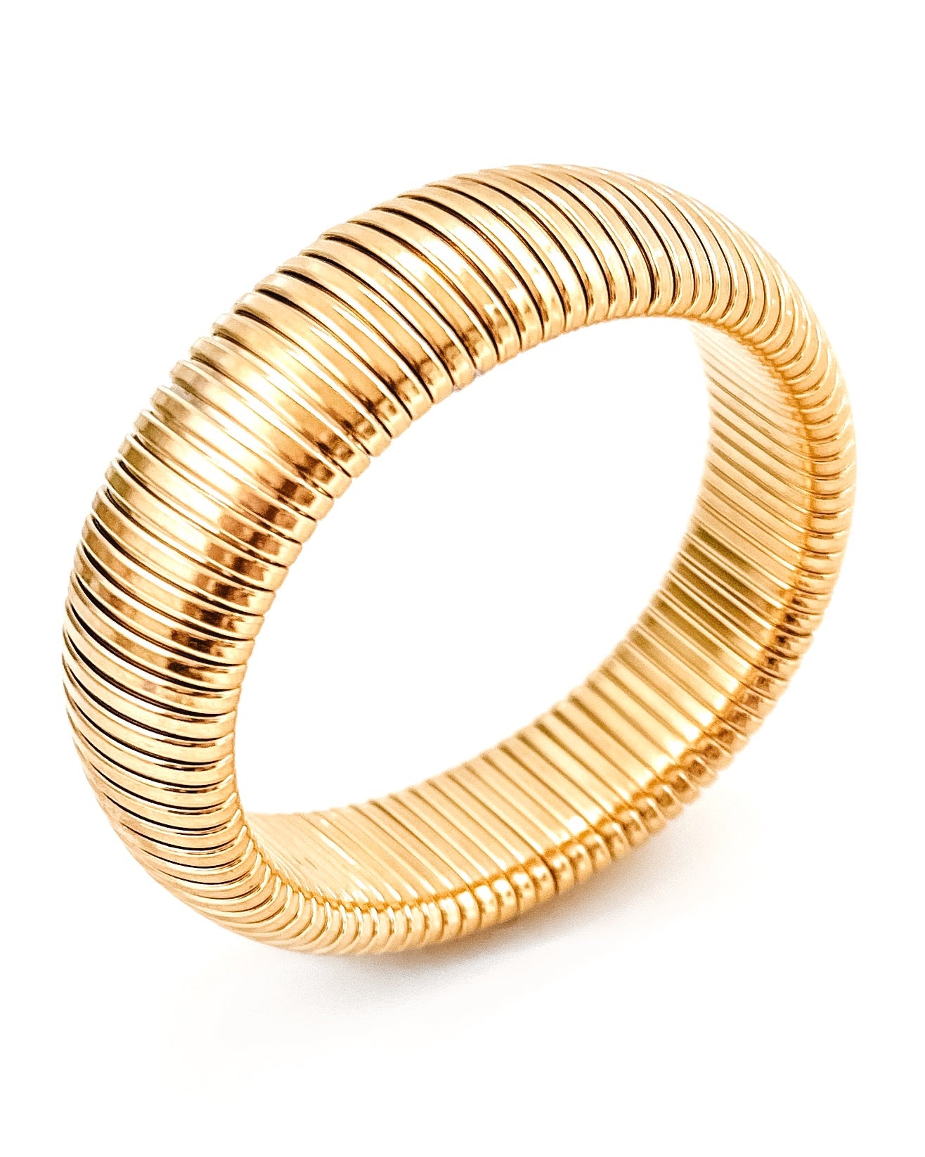 Baia Thick Coil Bangle Bracelet || Choose Color