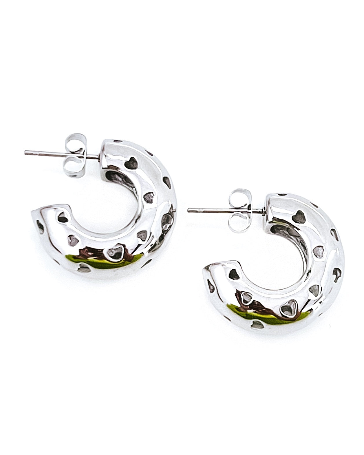 Cheryl Heart Hoop Earrings || Choose Color