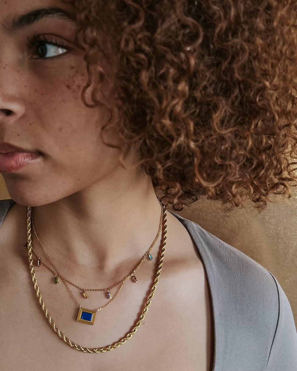 Linka Gold Lapis Necklace